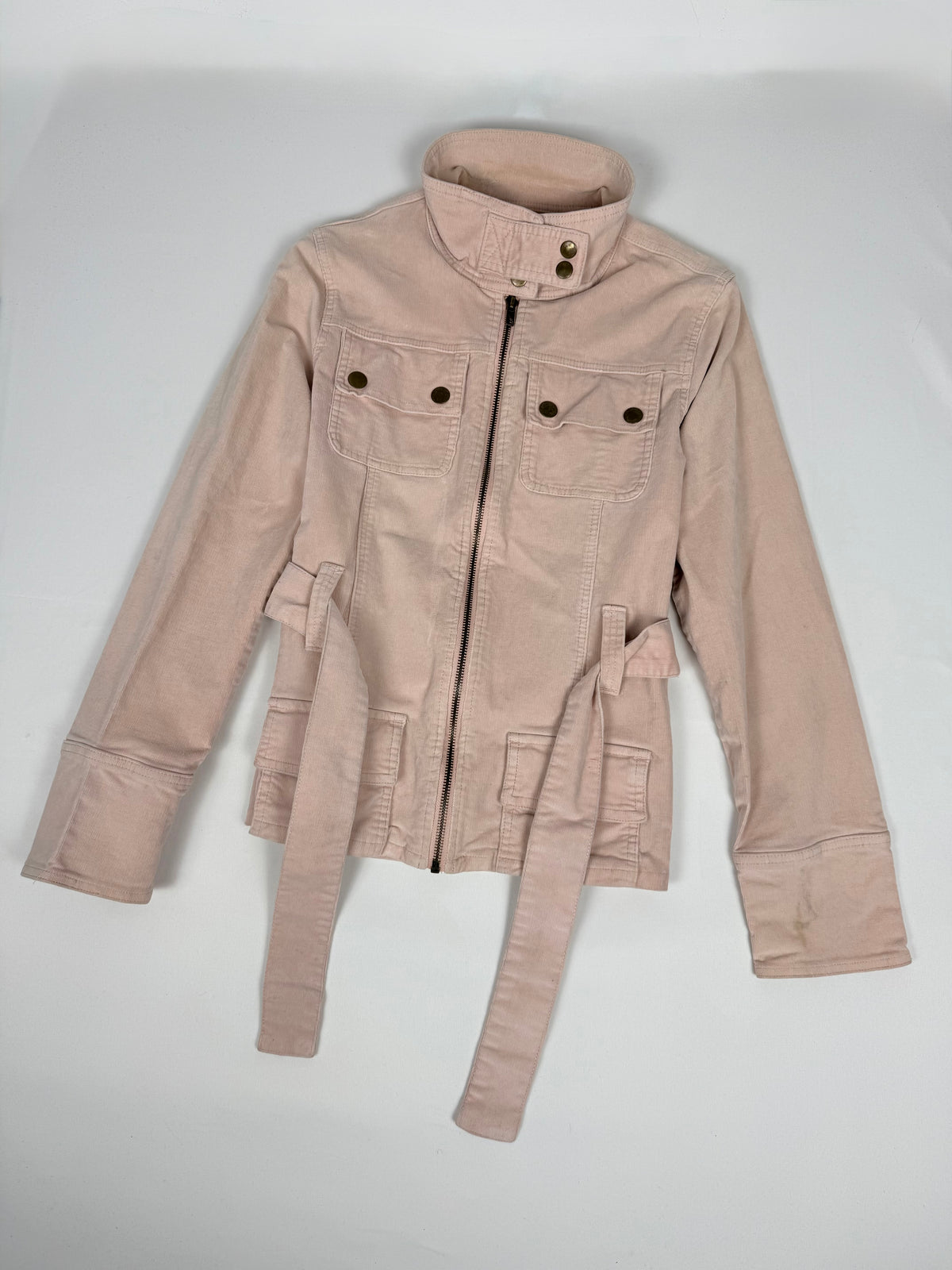 Veste ajustée 100 % coton kaki (L)