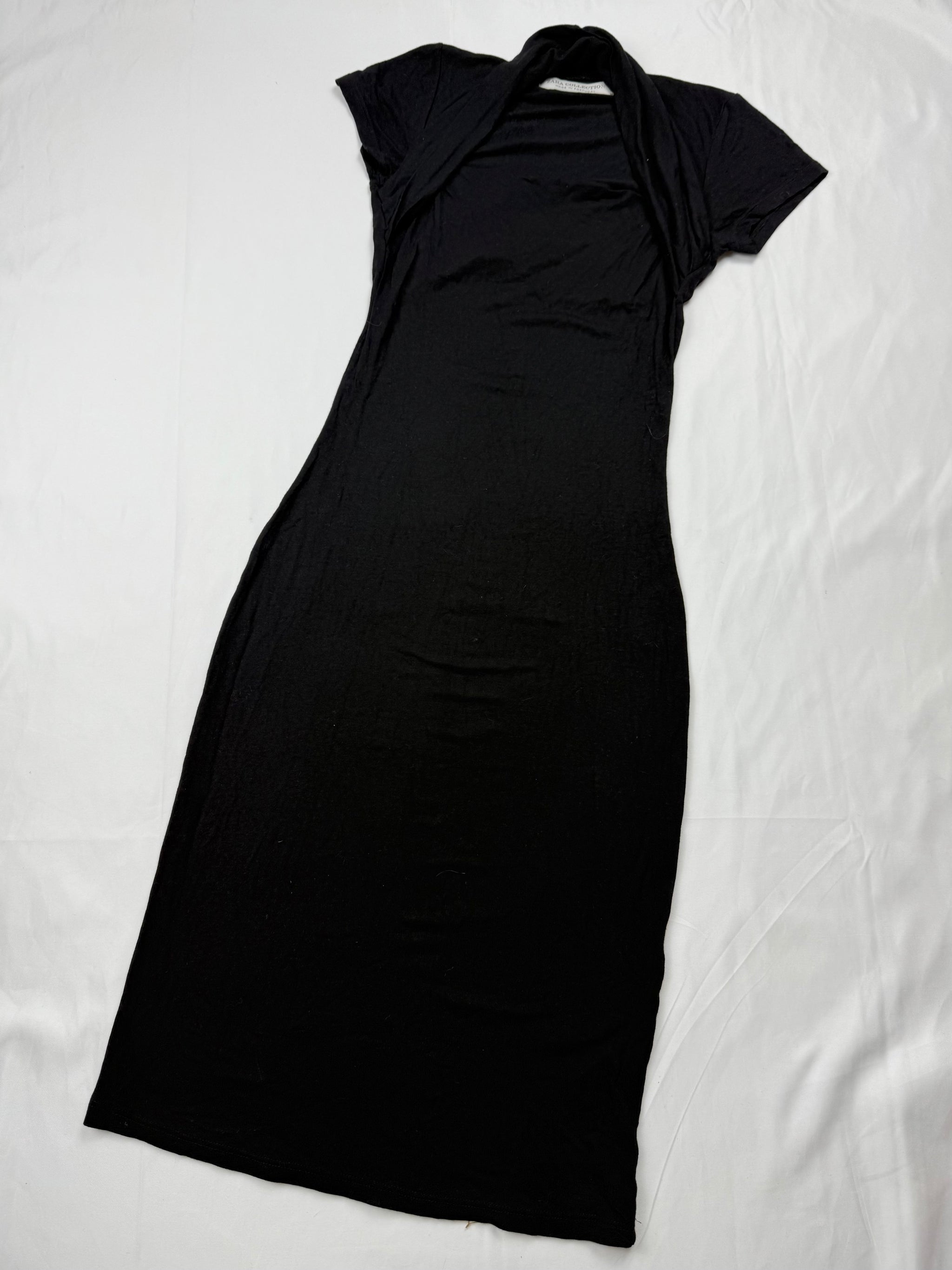 Black tight fit office mini dress (XS)