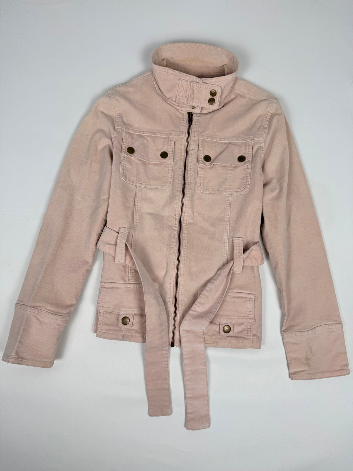 Veste ajustée 100 % coton kaki (L)