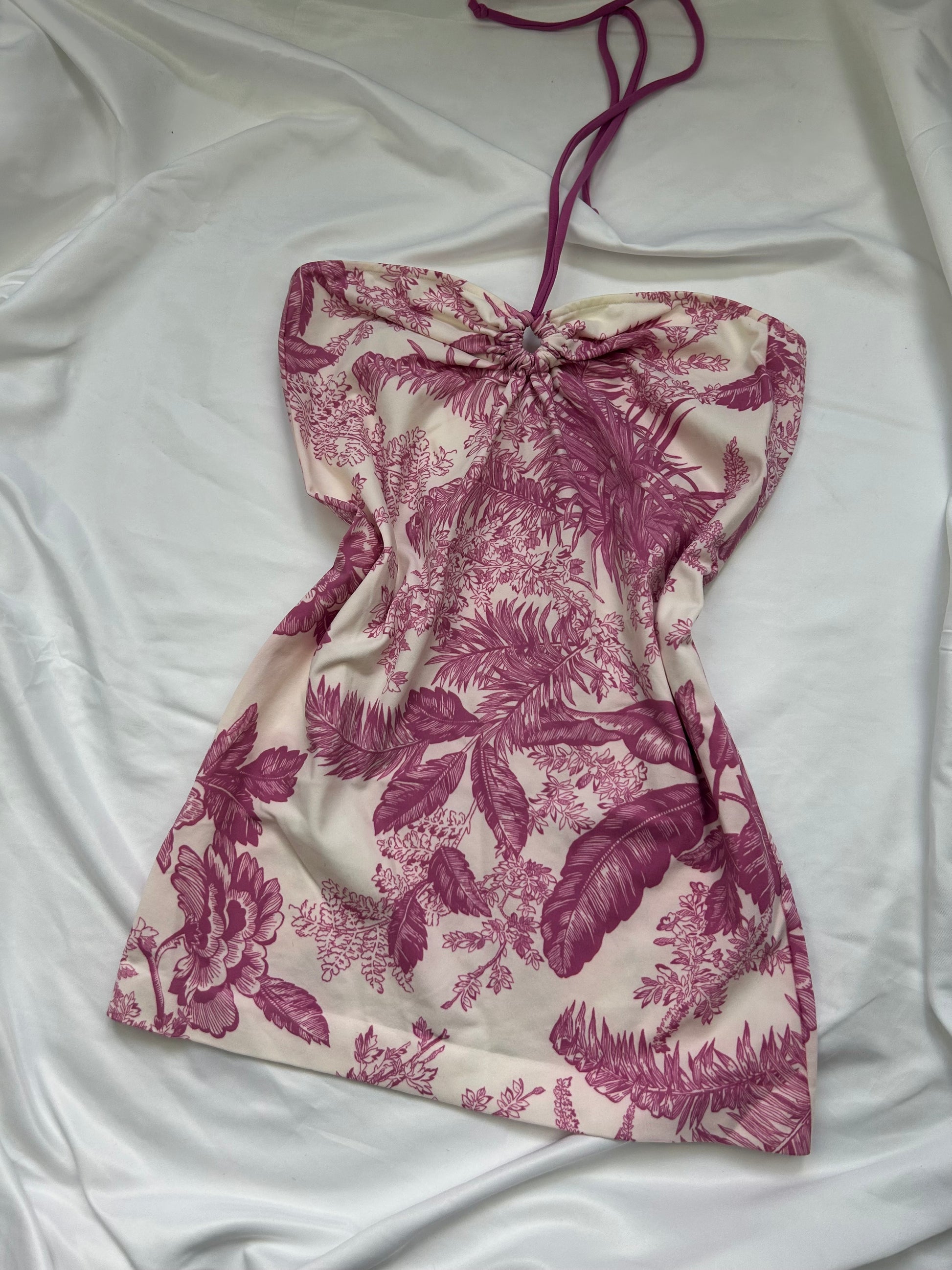 Graphic floral halter top (S/M)