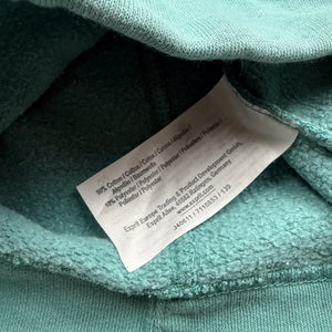 Blue cotton V neck tight fit hoodie (S)