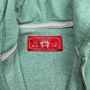 Blue cotton zip up tight fit hoodie (XS)