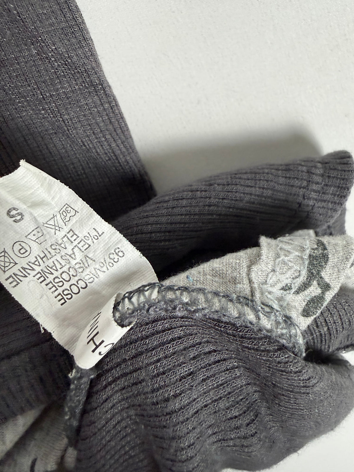 Grey ultra stretchy hooded top (S)