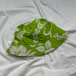Green hibiscus Hawaii floral bucket hat