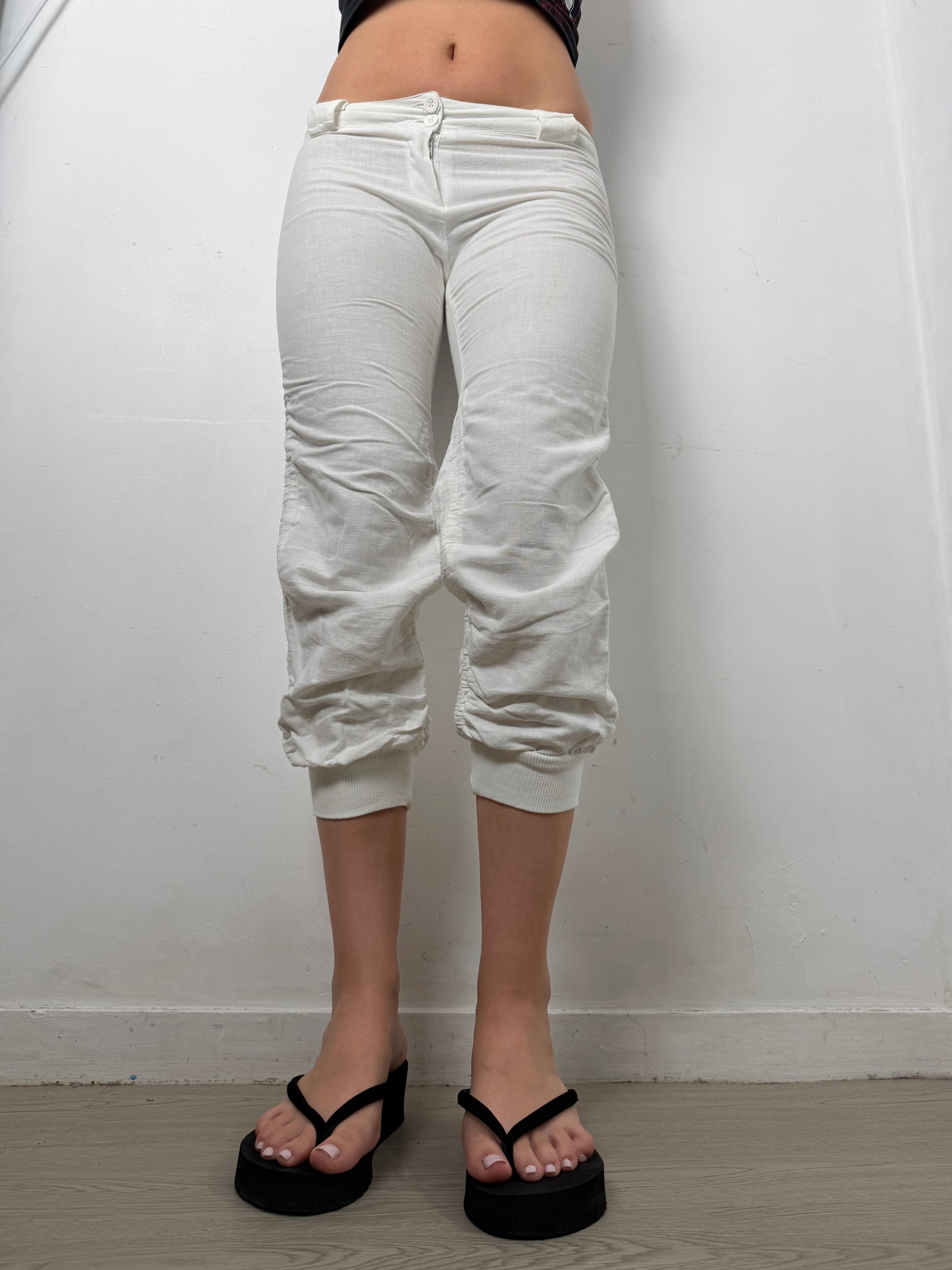 White linen capri pants (S)