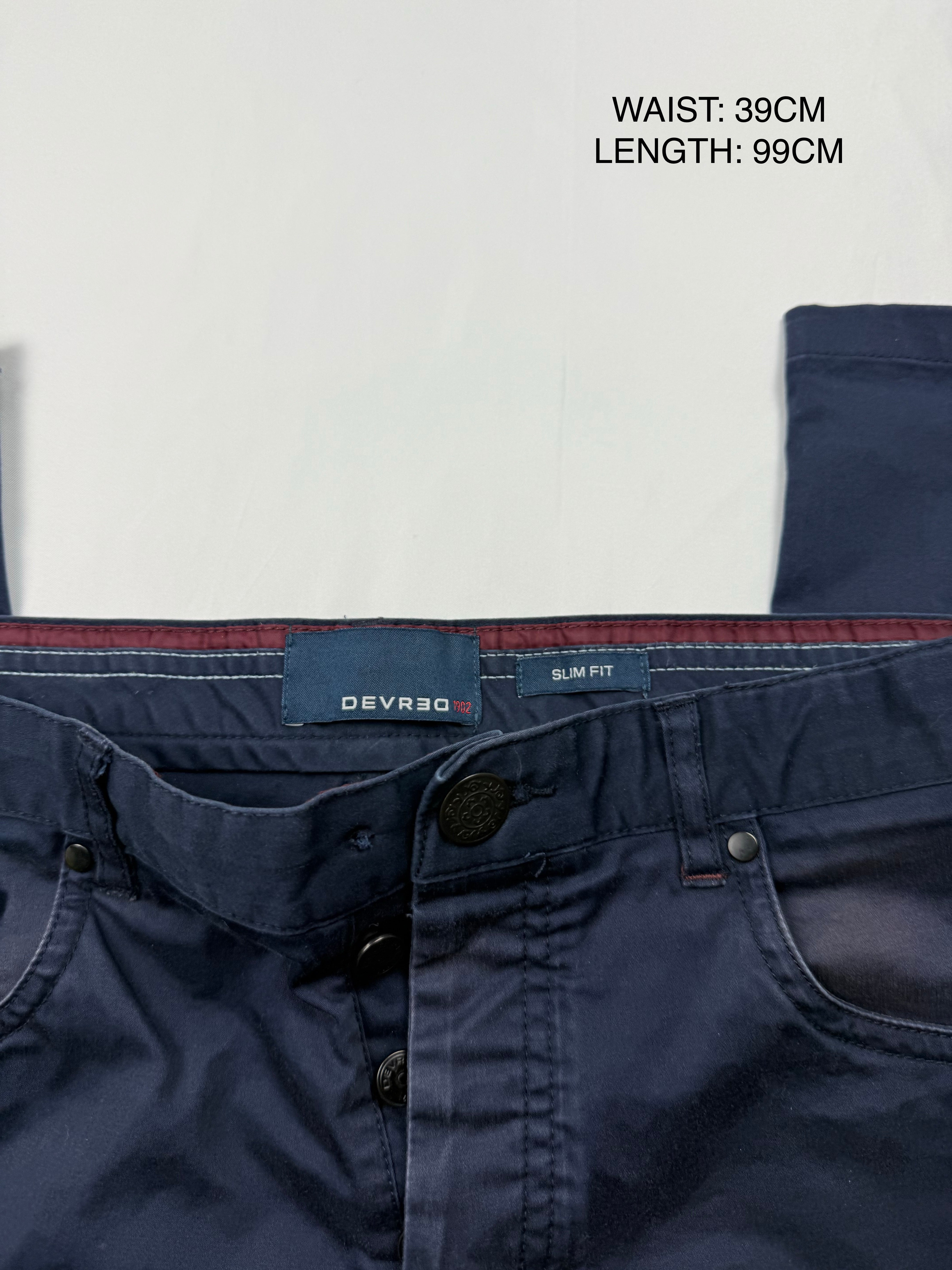 Navy cotton low waist baggy pants (M)