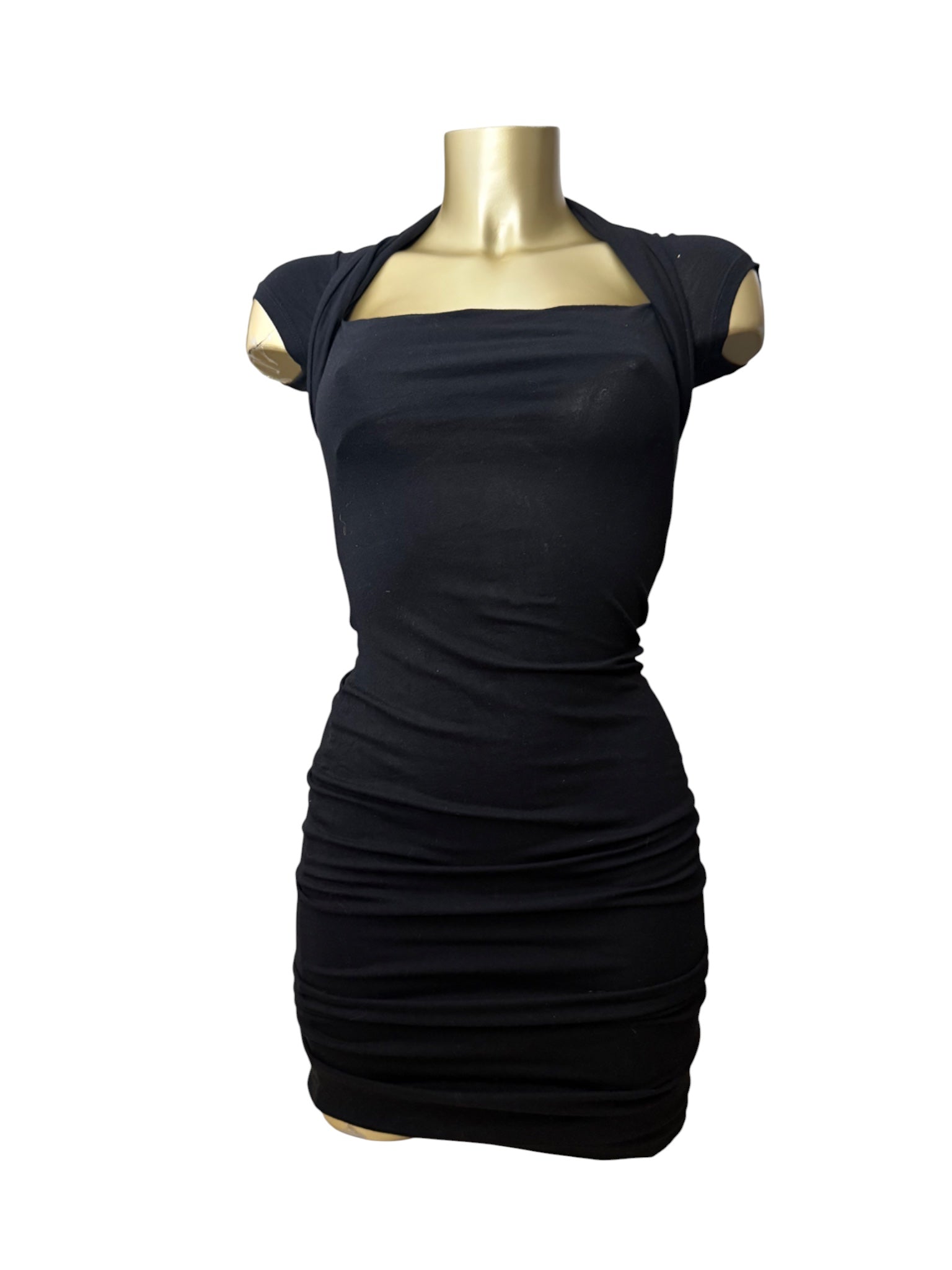 Black tight fit office mini dress (XS)