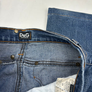 Blue low waist denim bootcut pants (S)