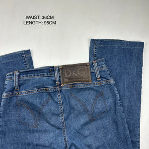 Blue low waist denim bootcut pants (S)