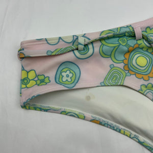 Baby pink floral low waist shorty bikini bottom (XL)
