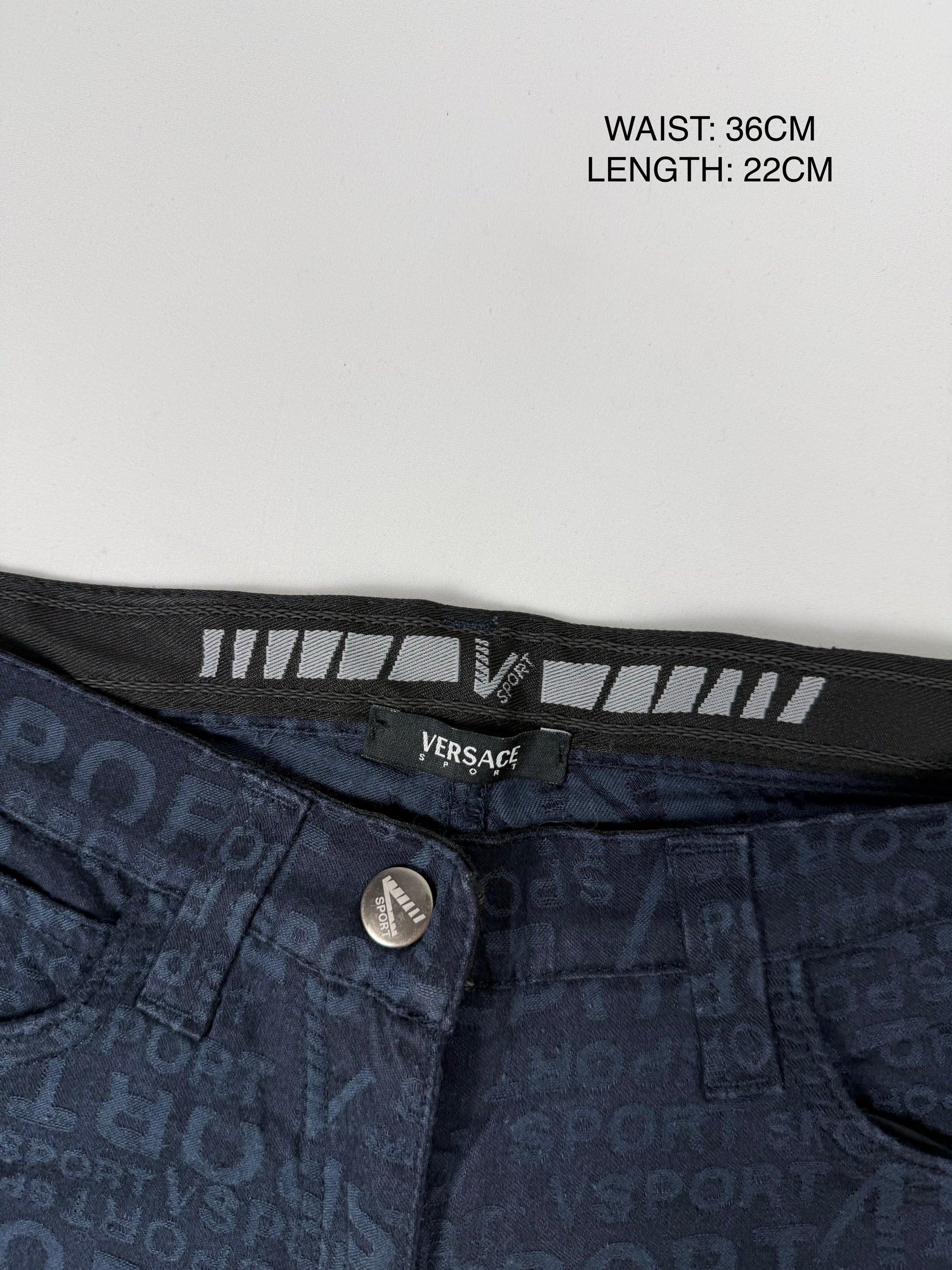 Navy graphic stretchy mini short (XS)