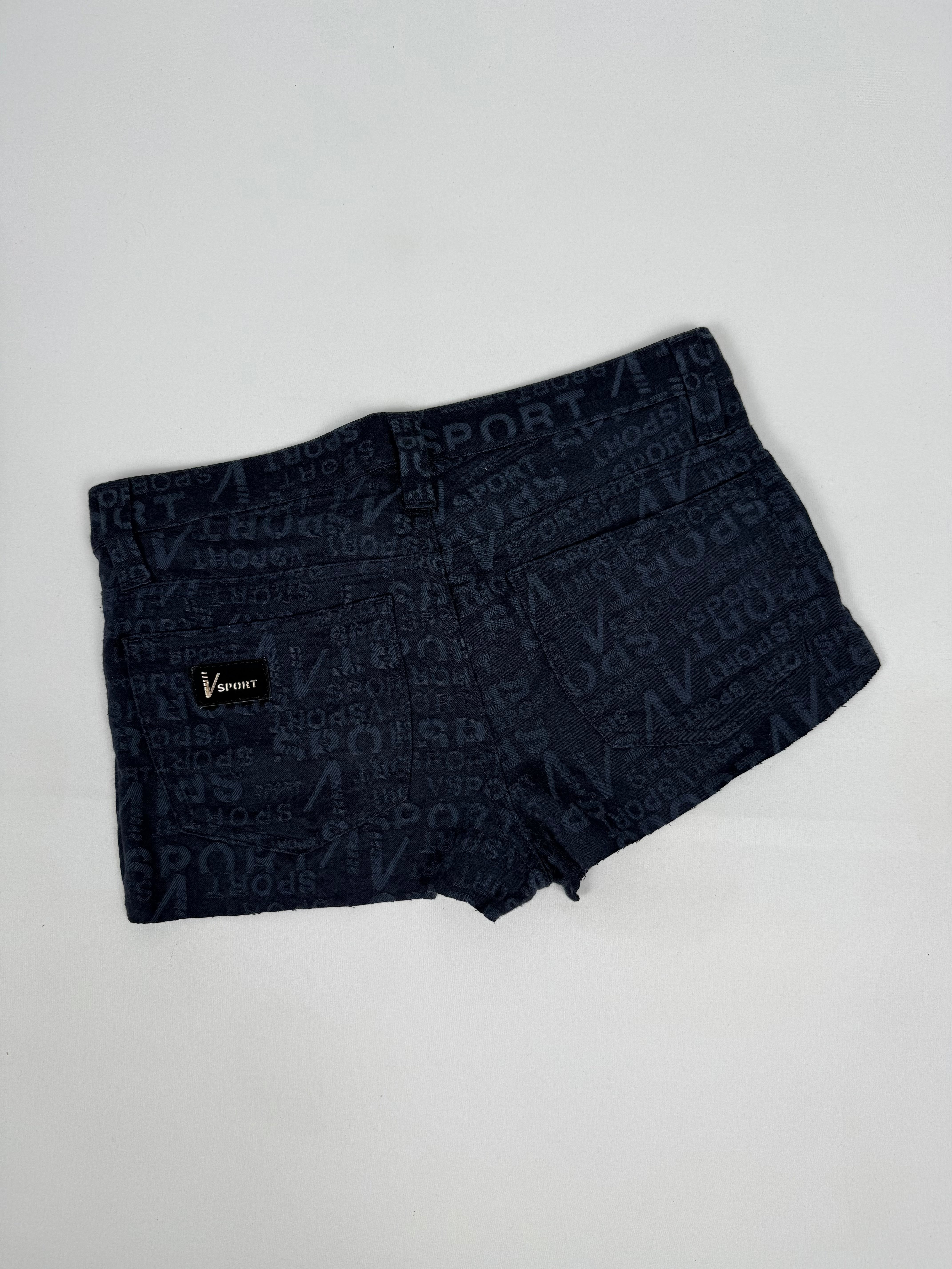 Navy graphic stretchy mini short (XS)