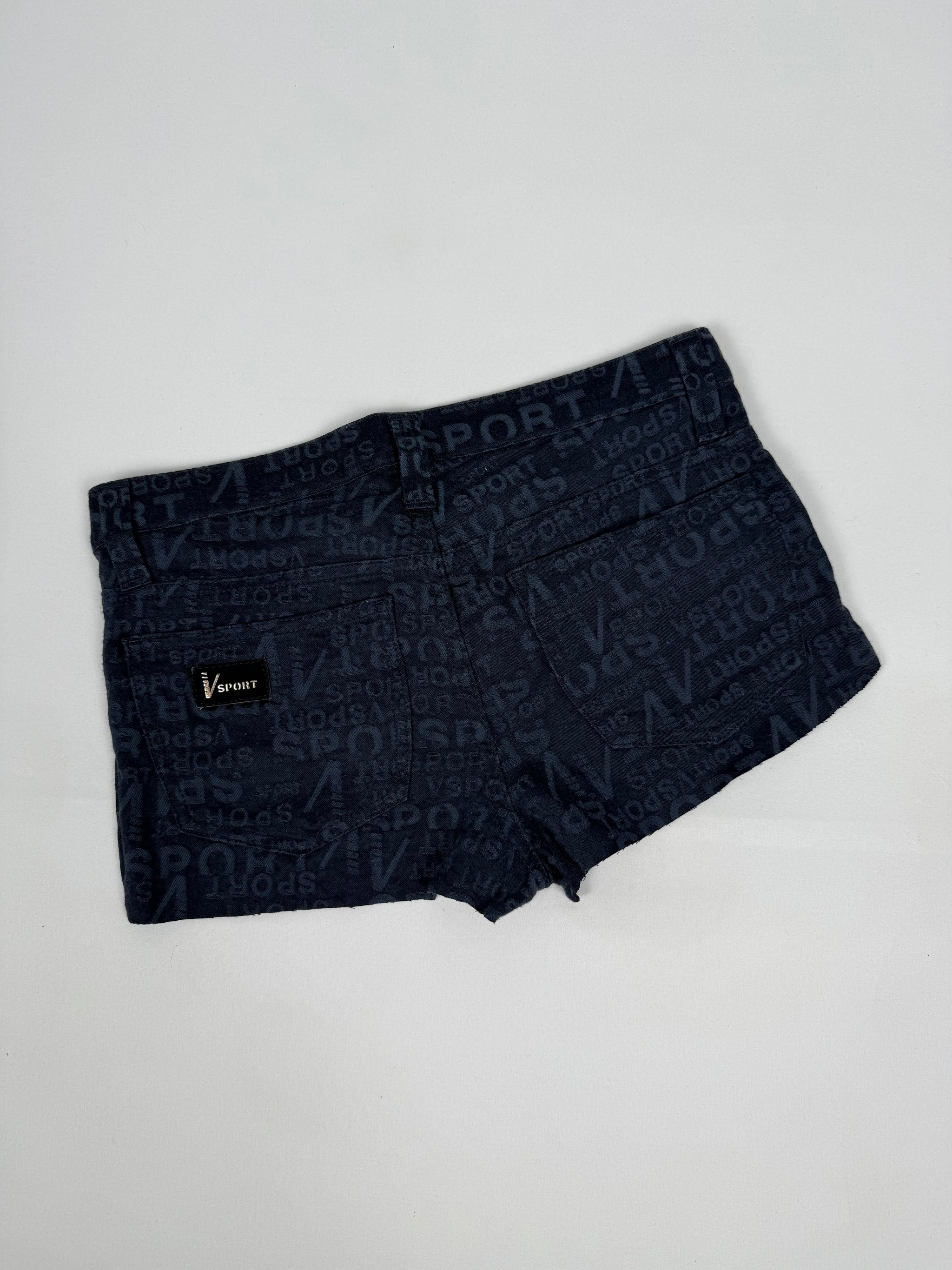 Navy graphic stretchy mini short (XS)