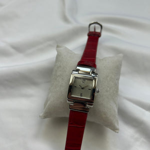Vintage silver inox leather bracelet jewelry watch