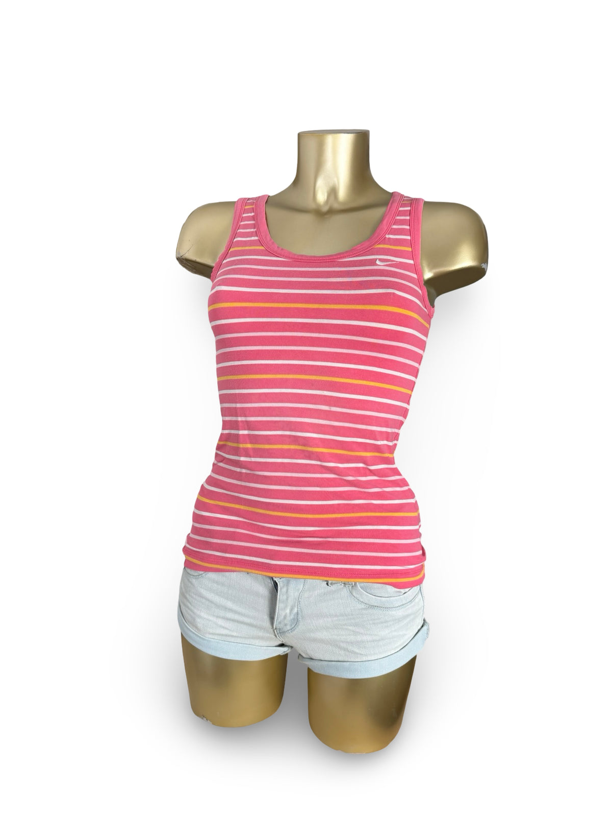 Pink striped tank top (S)