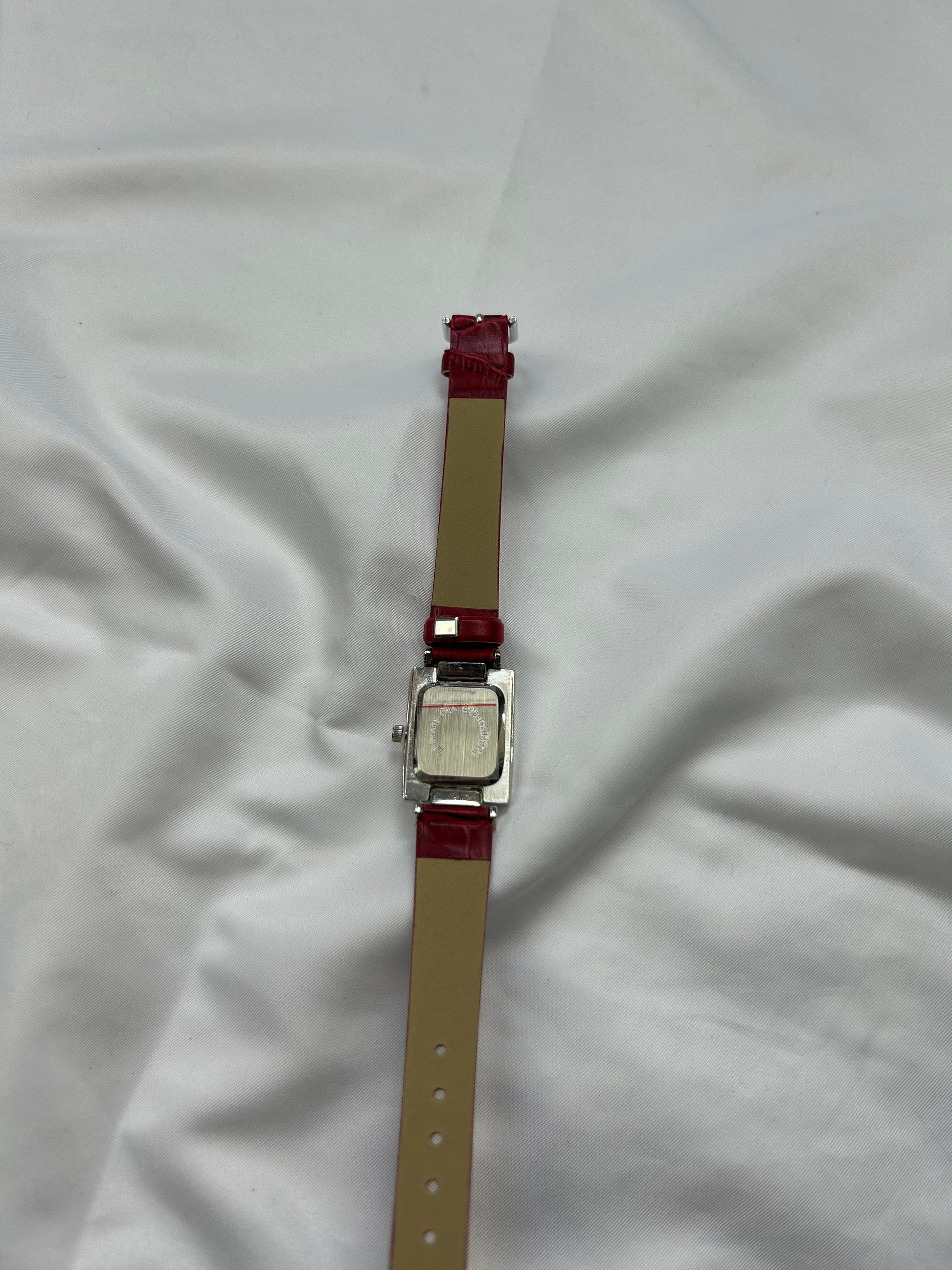 Vintage silver inox leather bracelet jewelry watch