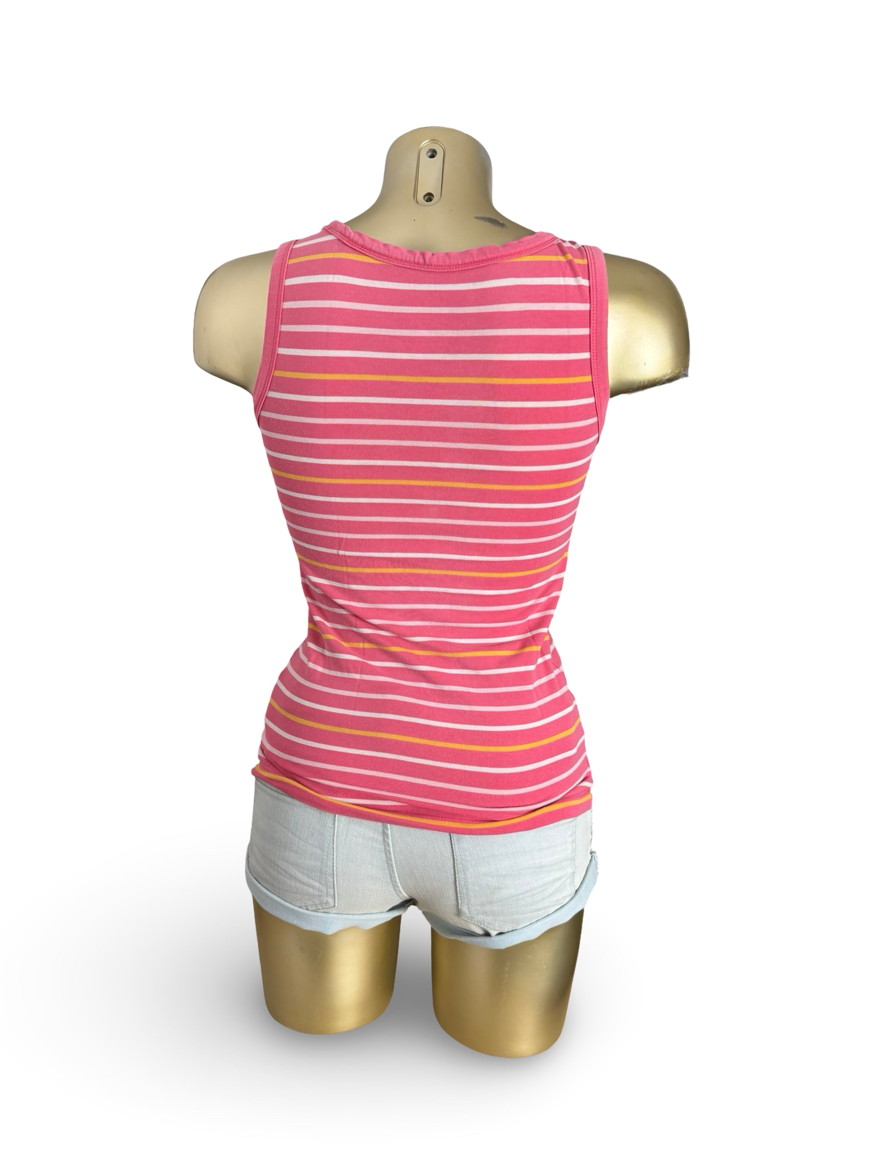 Pink striped tank top (S)