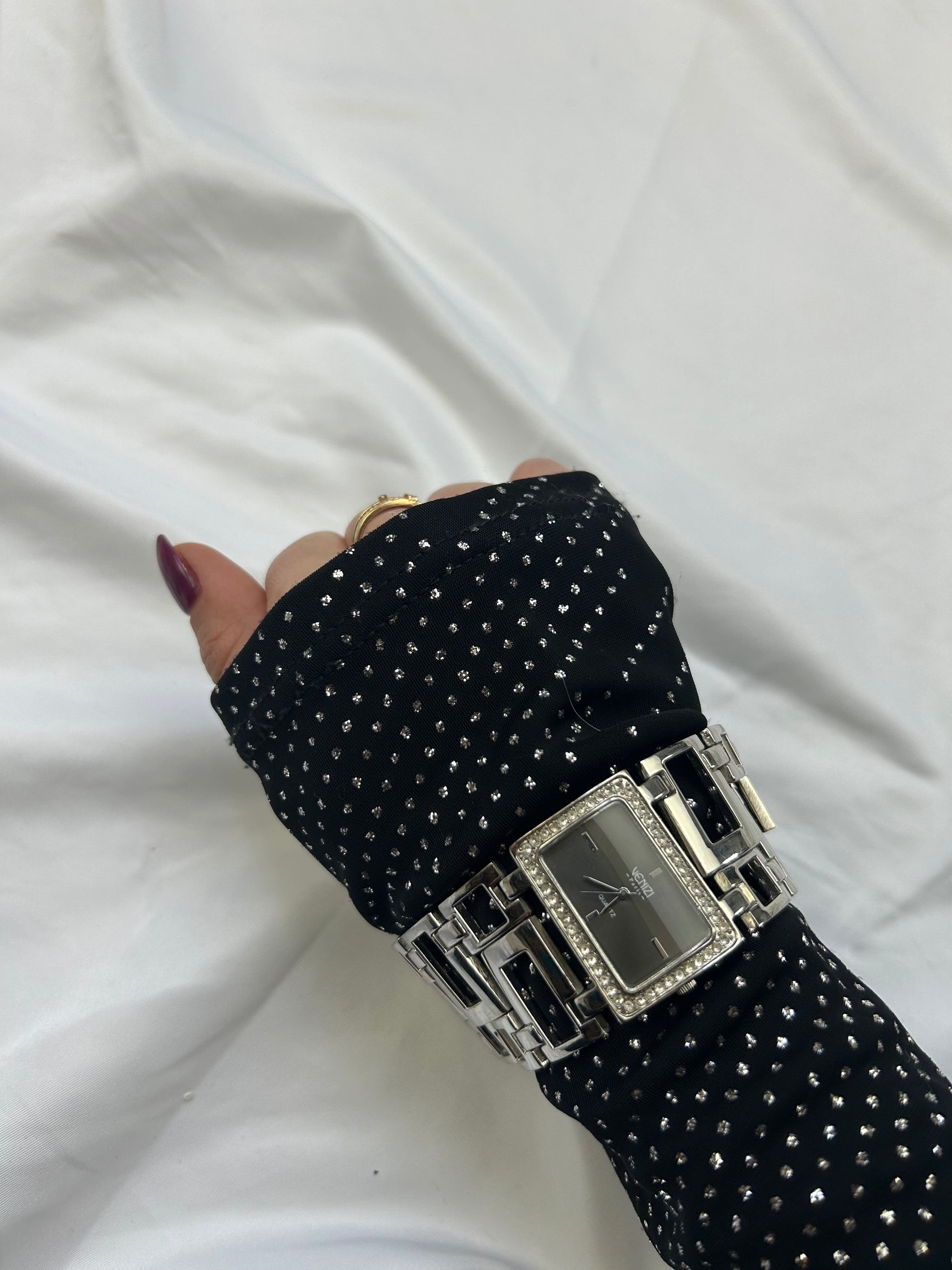 Vintage silver inox bracelet jewelry watch