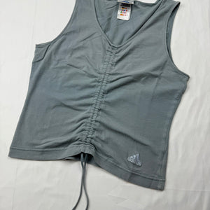 Baby blue ruched tank top (S/M)