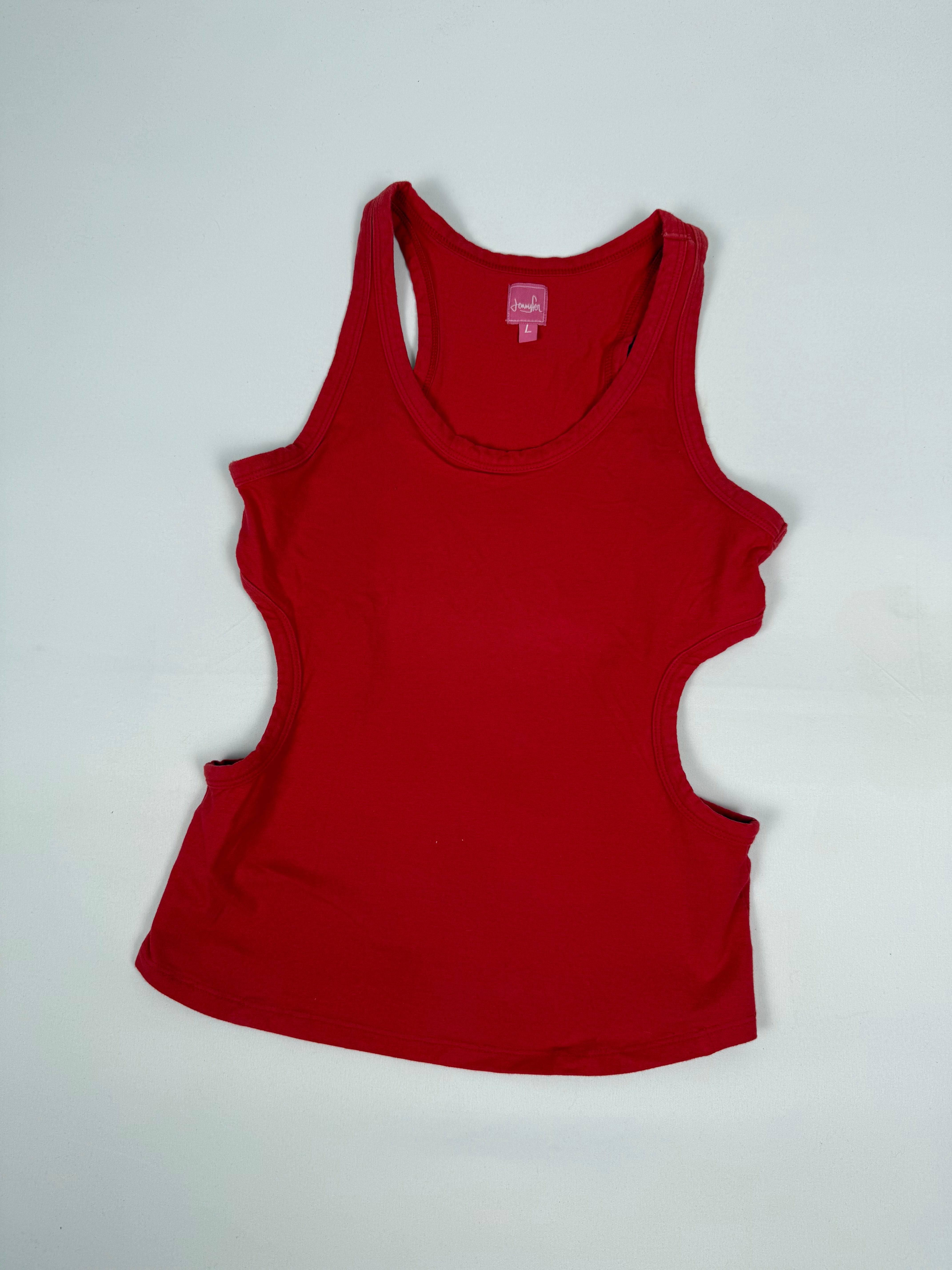 Red cut out tank top (M)