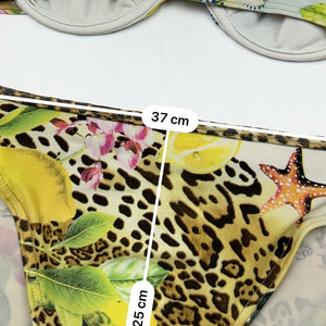 Graphic multicolor low waist bikini set (XL)