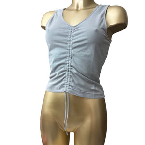 Baby blue ruched tank top (S/M)