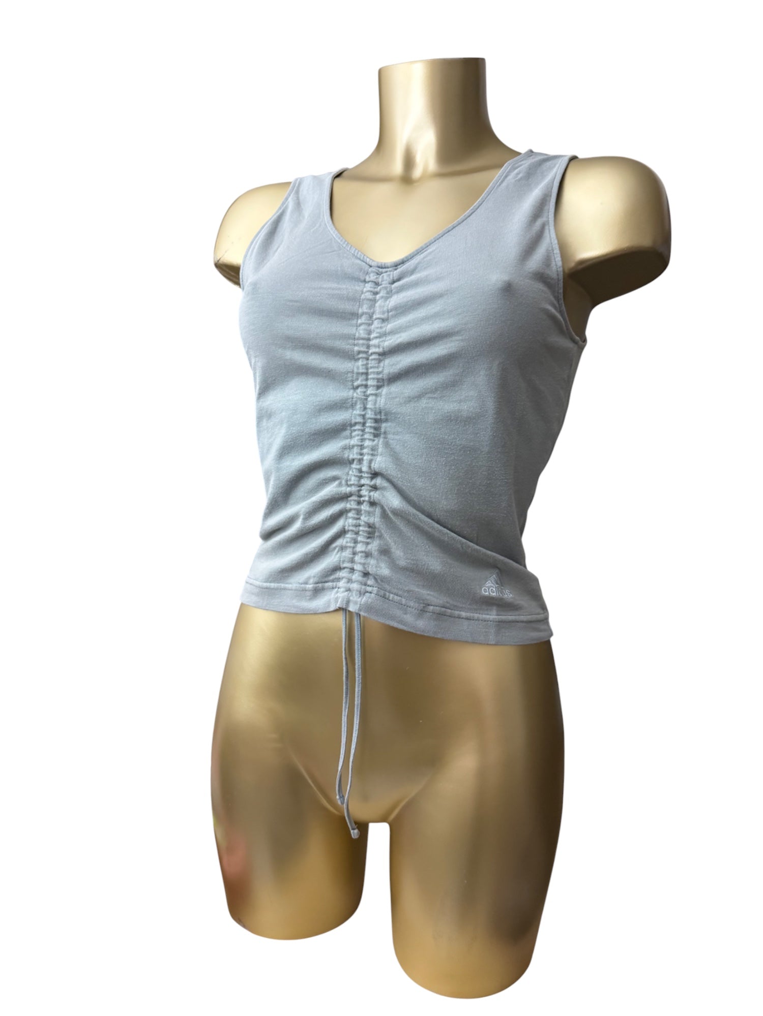 Baby blue ruched tank top (S/M)