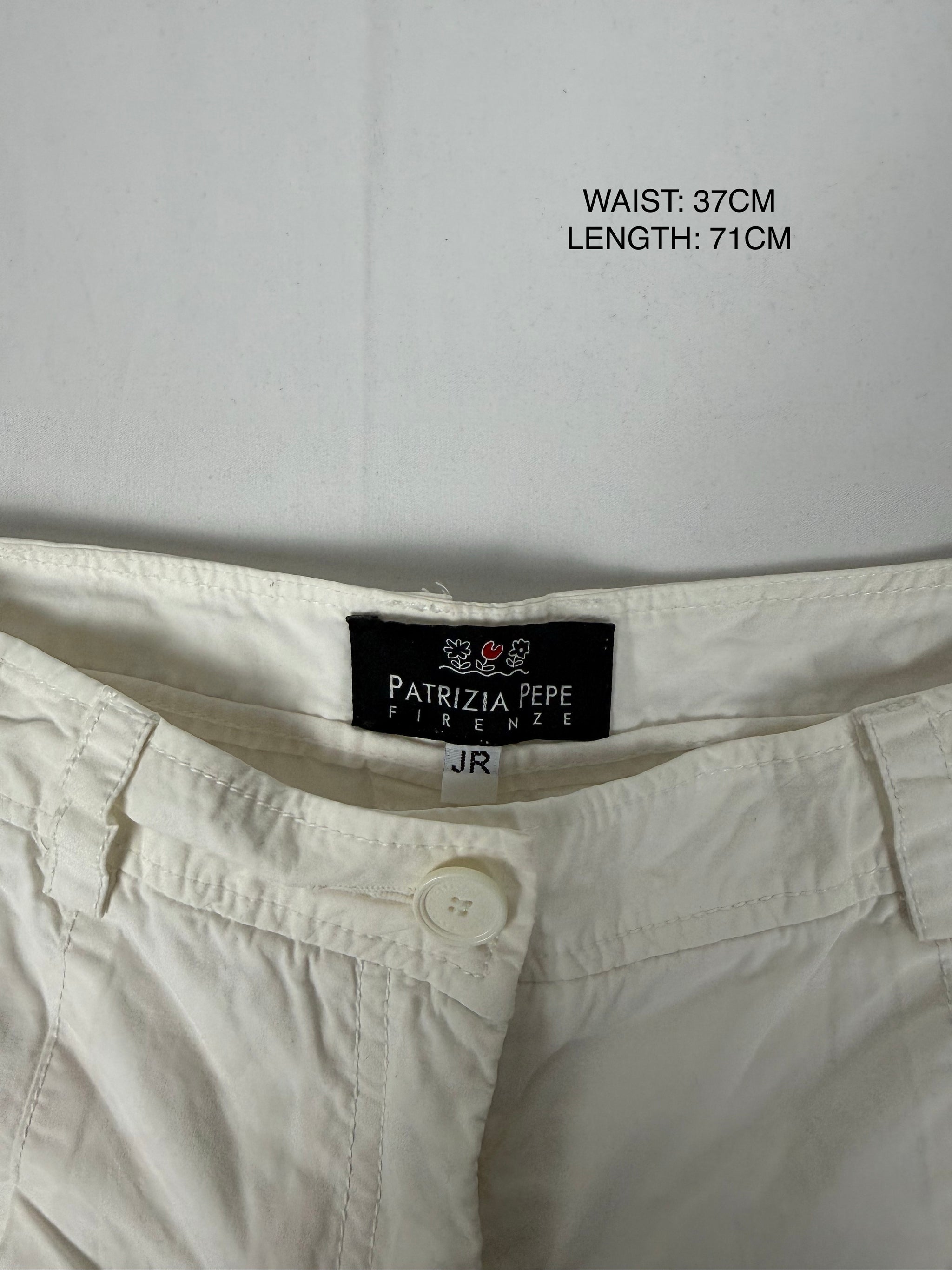 White low rise capri pants (S)