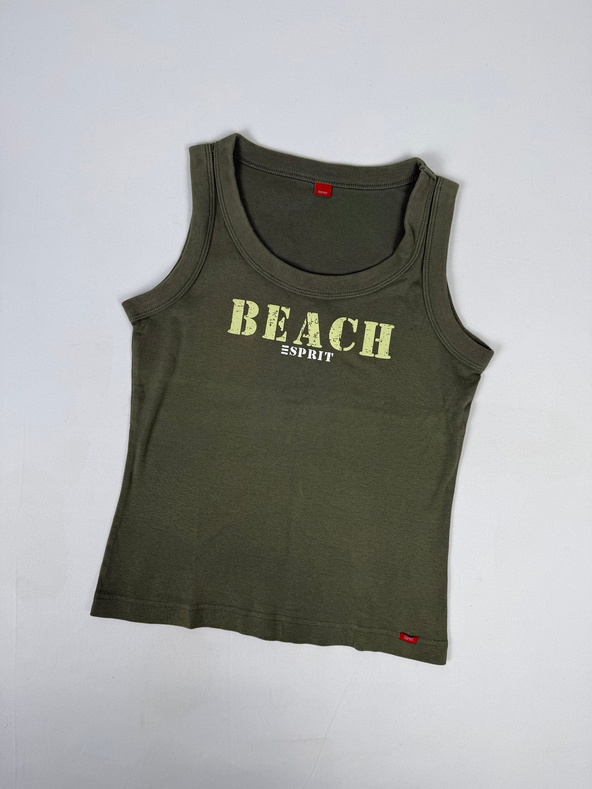Khaki 100% cotton tank top (S)