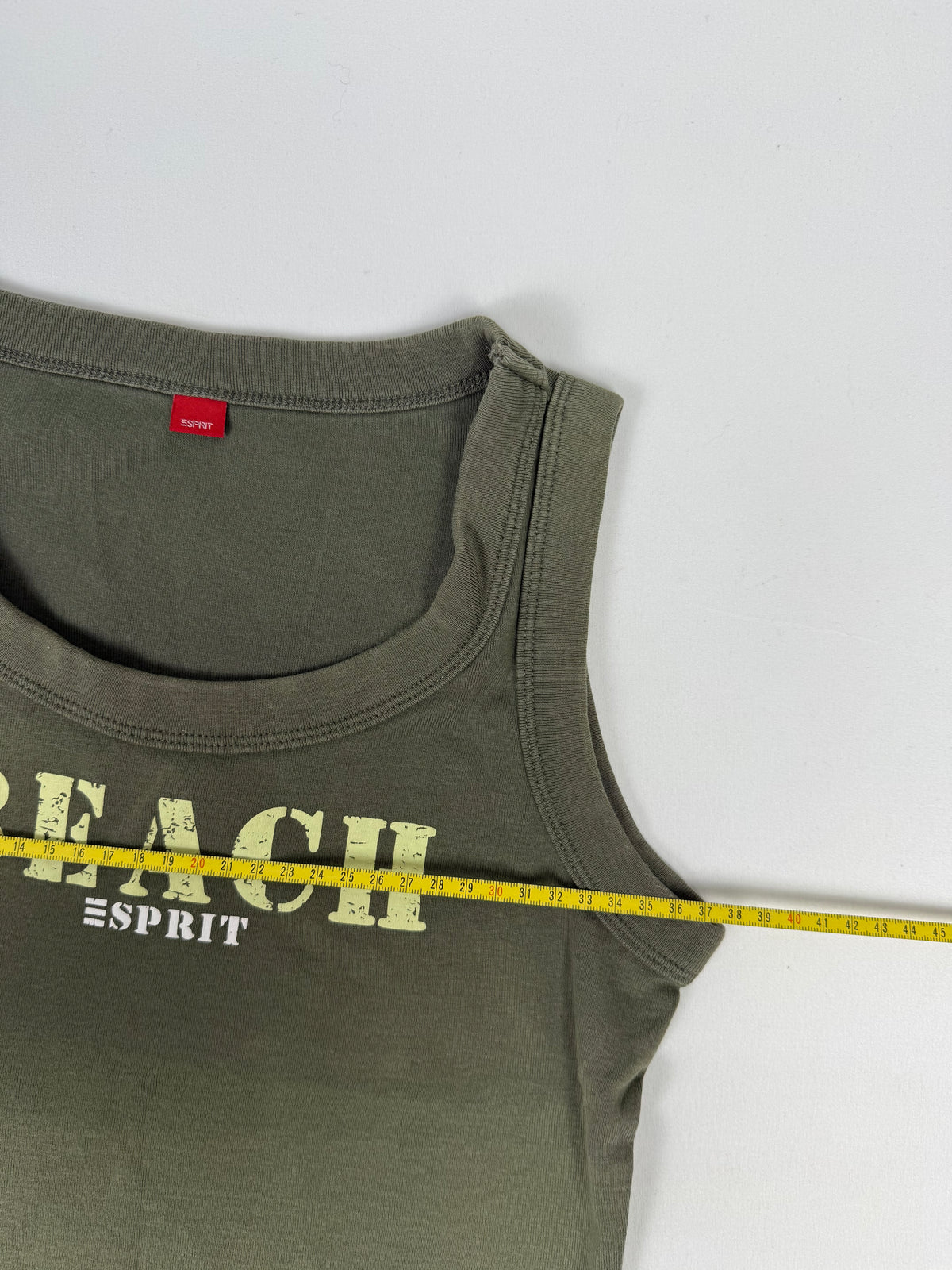Khaki 100% cotton tank top (S)