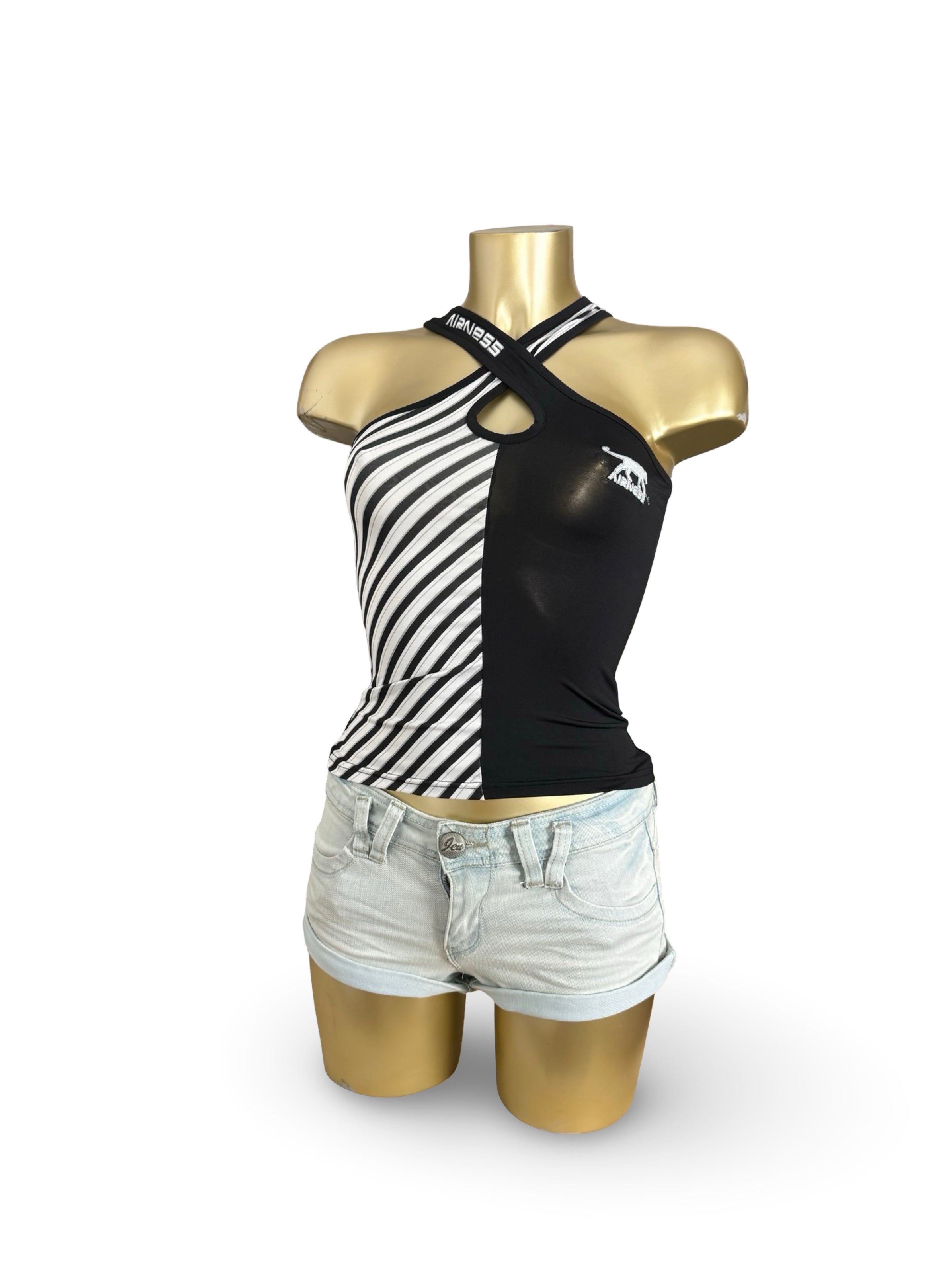 Black activewear tight fit top (S)