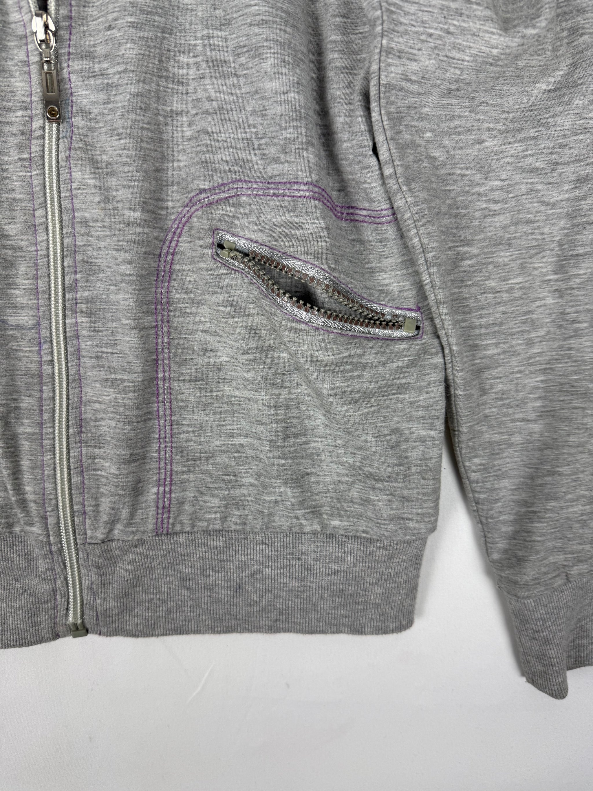 Grey activewear zip up sweatshirt + joggers set (S)