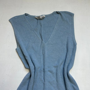Baby blue ribbed stretchy tank top (M)