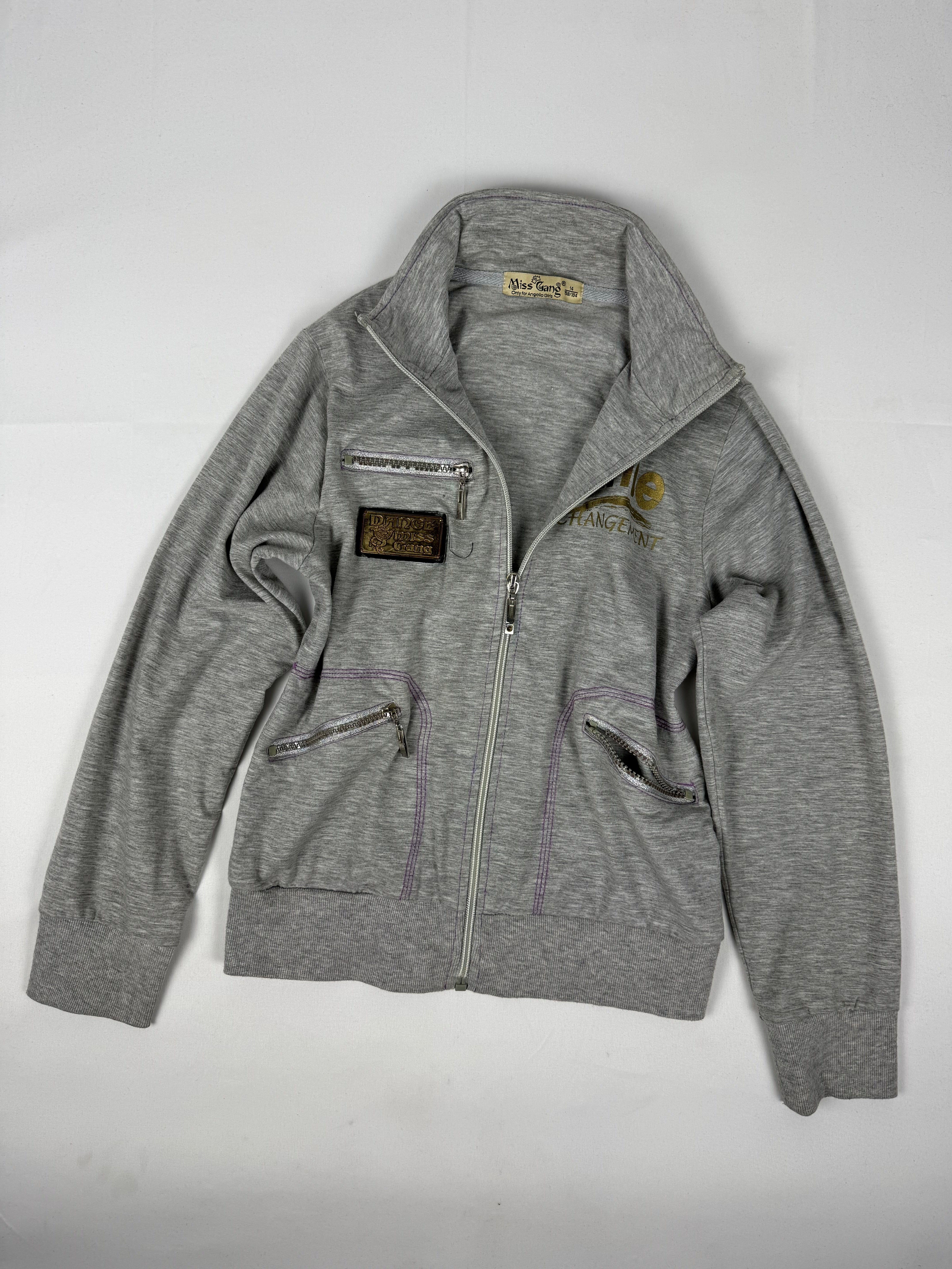 Grey activewear zip up sweatshirt + joggers set (S)