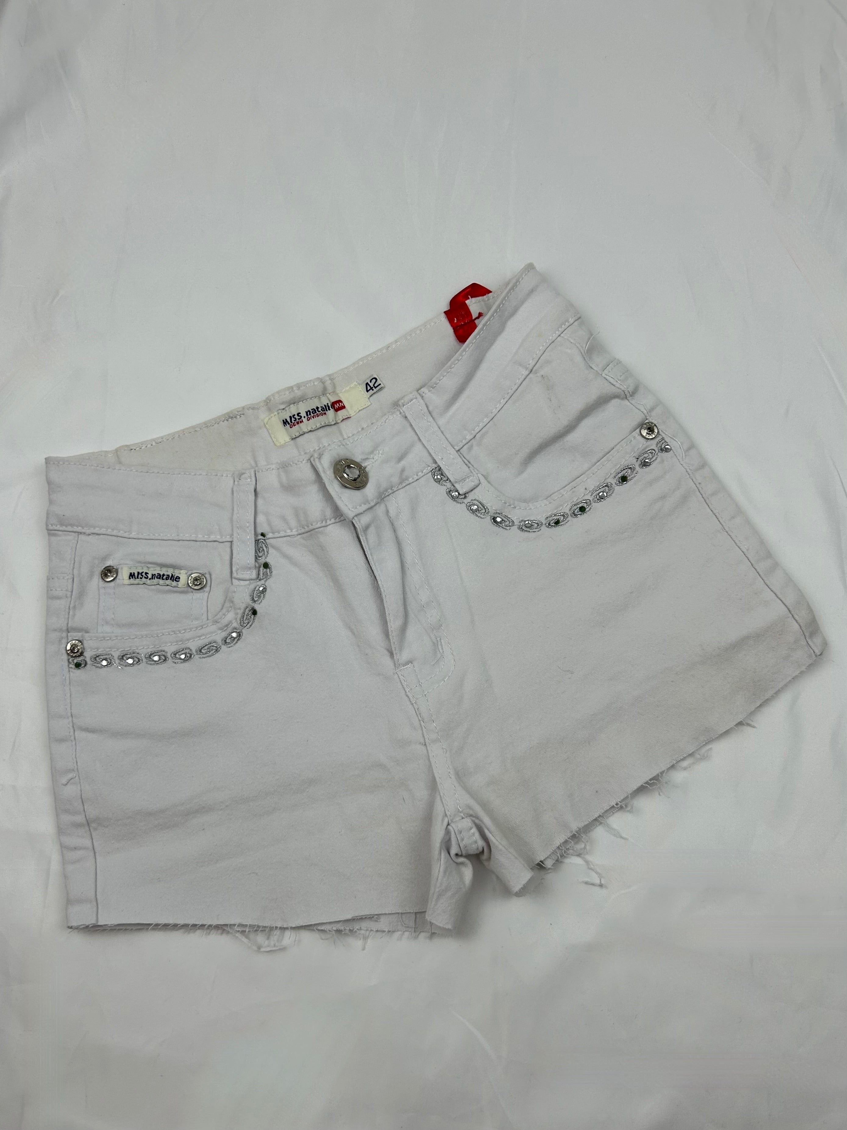 White low rise stretchy mini short (S)