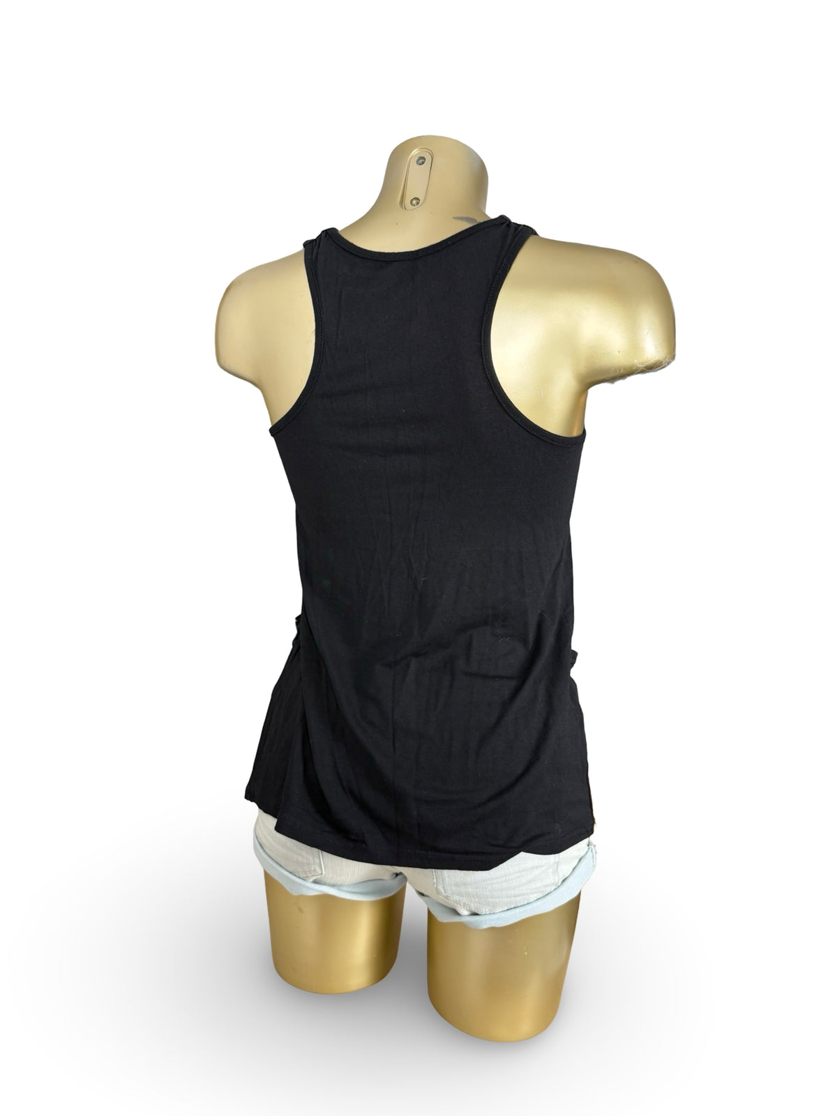 Black tank top with silver rings (S)