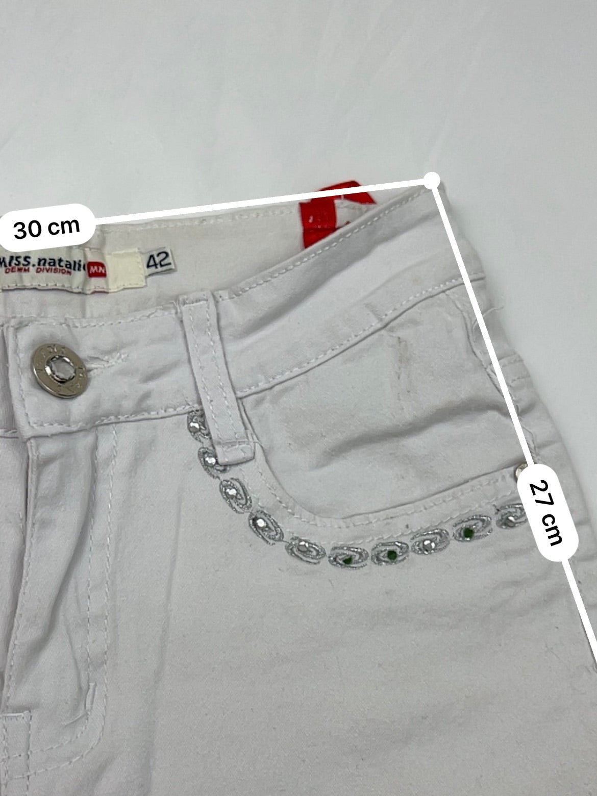 White low rise stretchy mini short (S)
