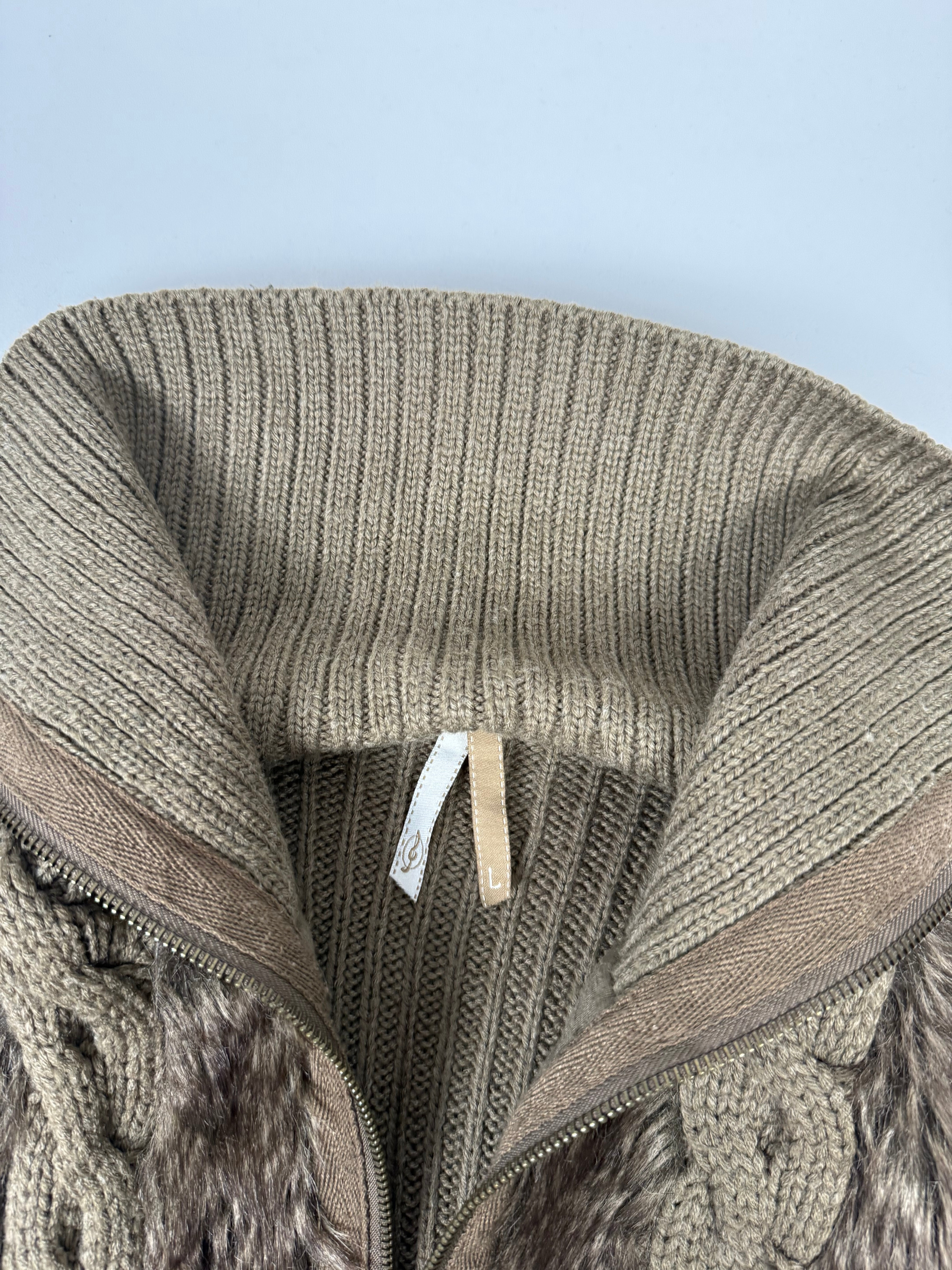 Veste ajustée 100 % coton kaki (L)