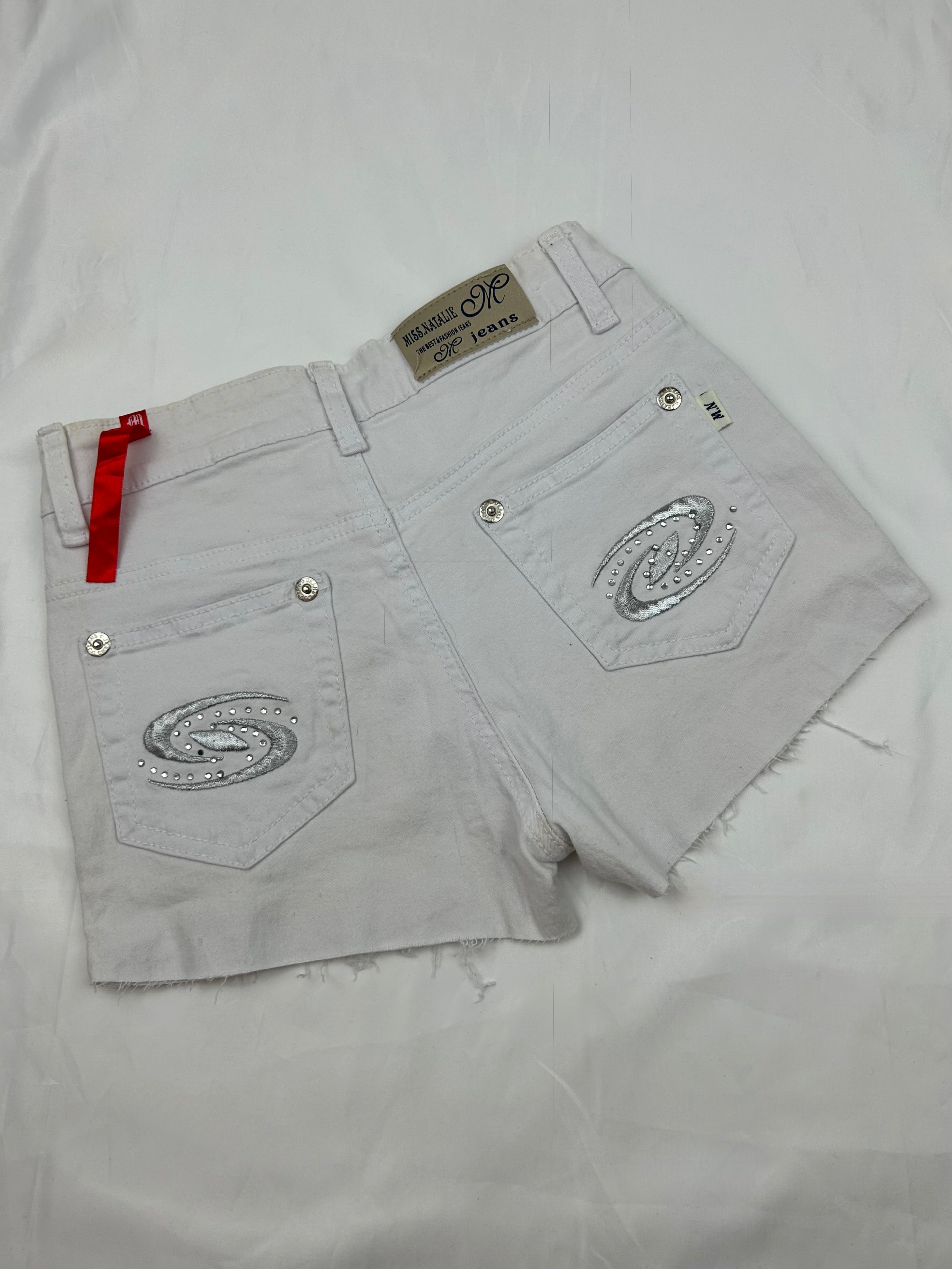 White low rise stretchy mini short (S)