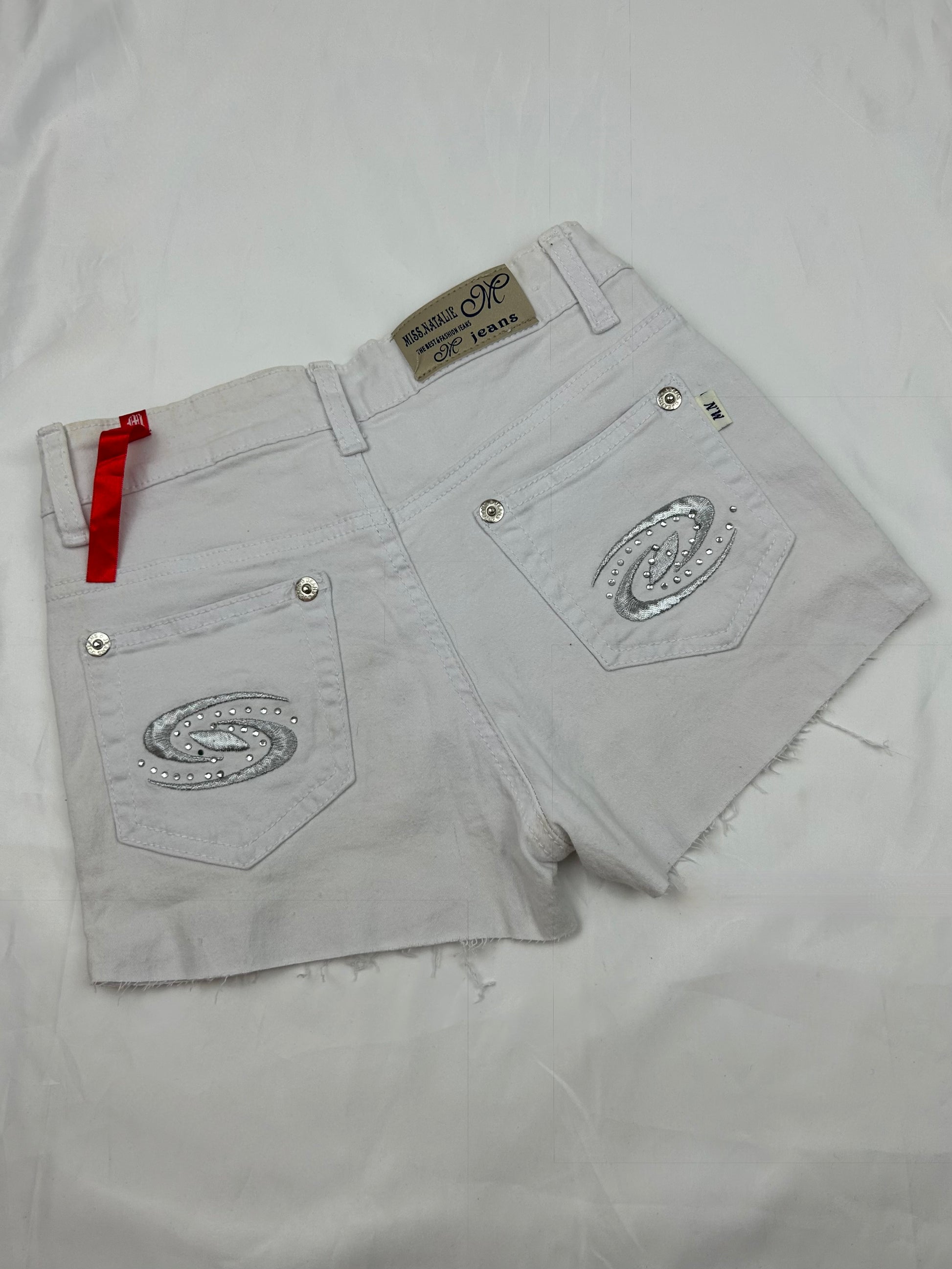 White low rise stretchy mini short (S)