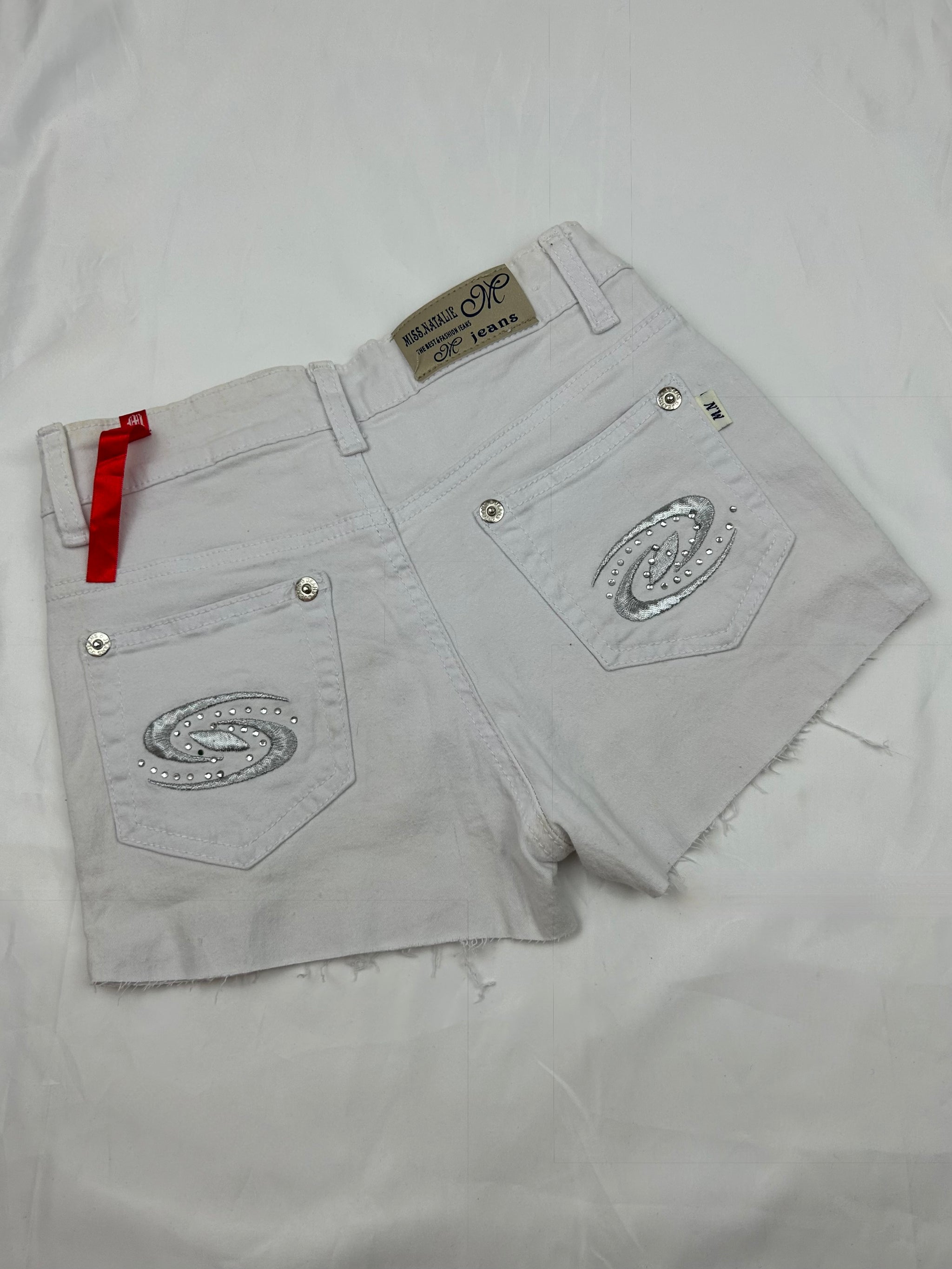White low rise stretchy mini short (S)