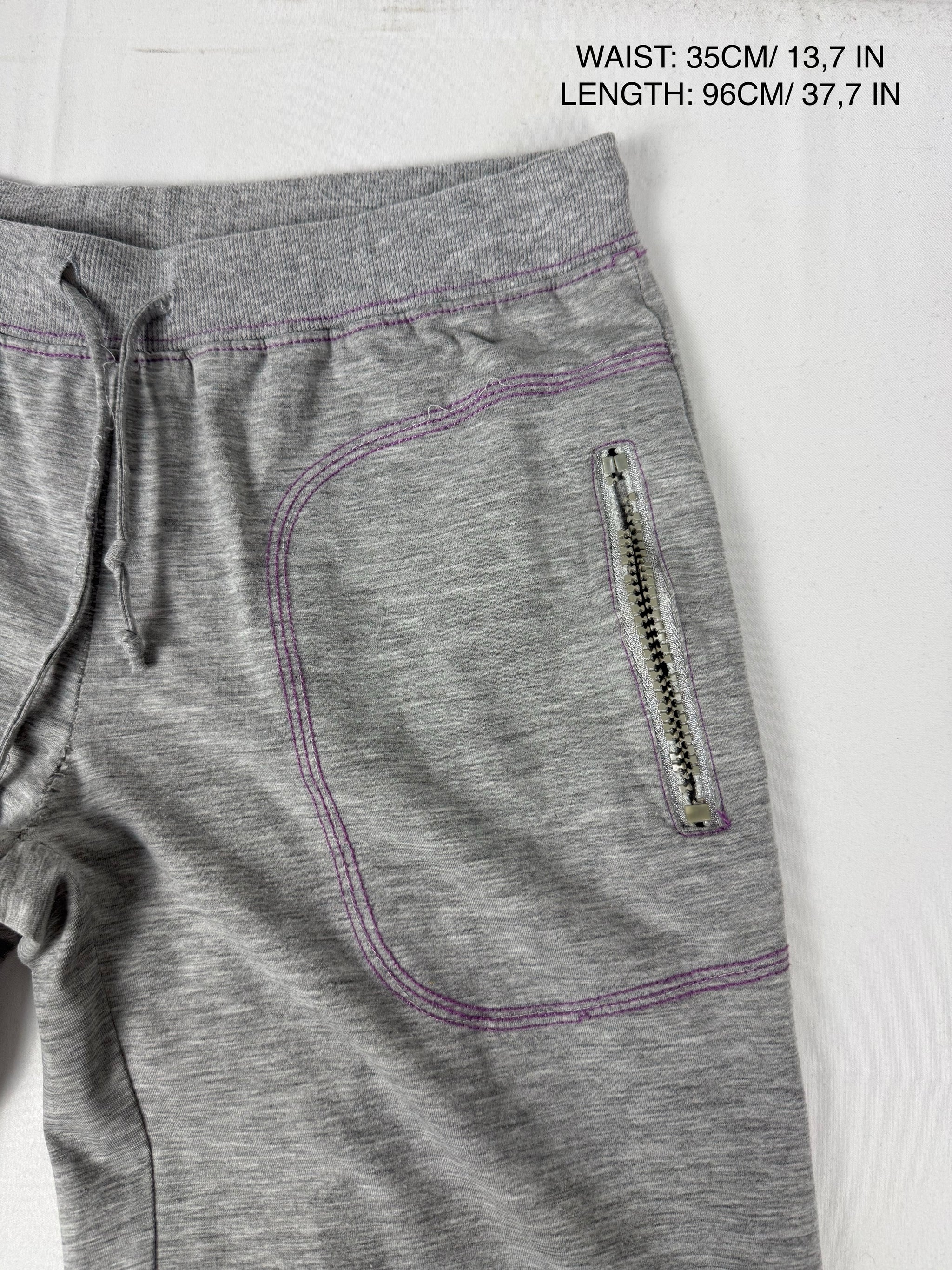 Grey activewear zip up sweatshirt + joggers set (S)