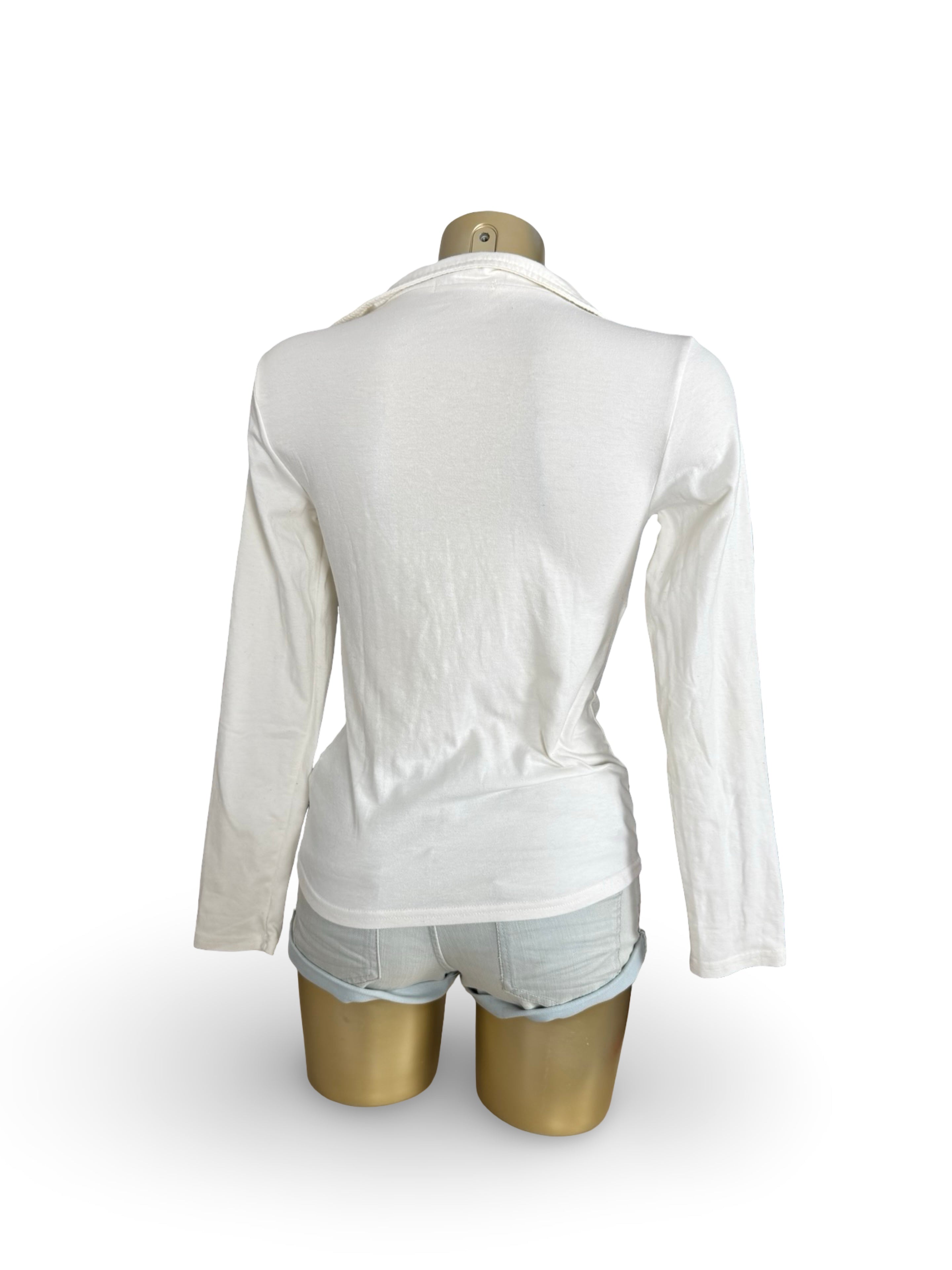White graphic long sleeves top (M)