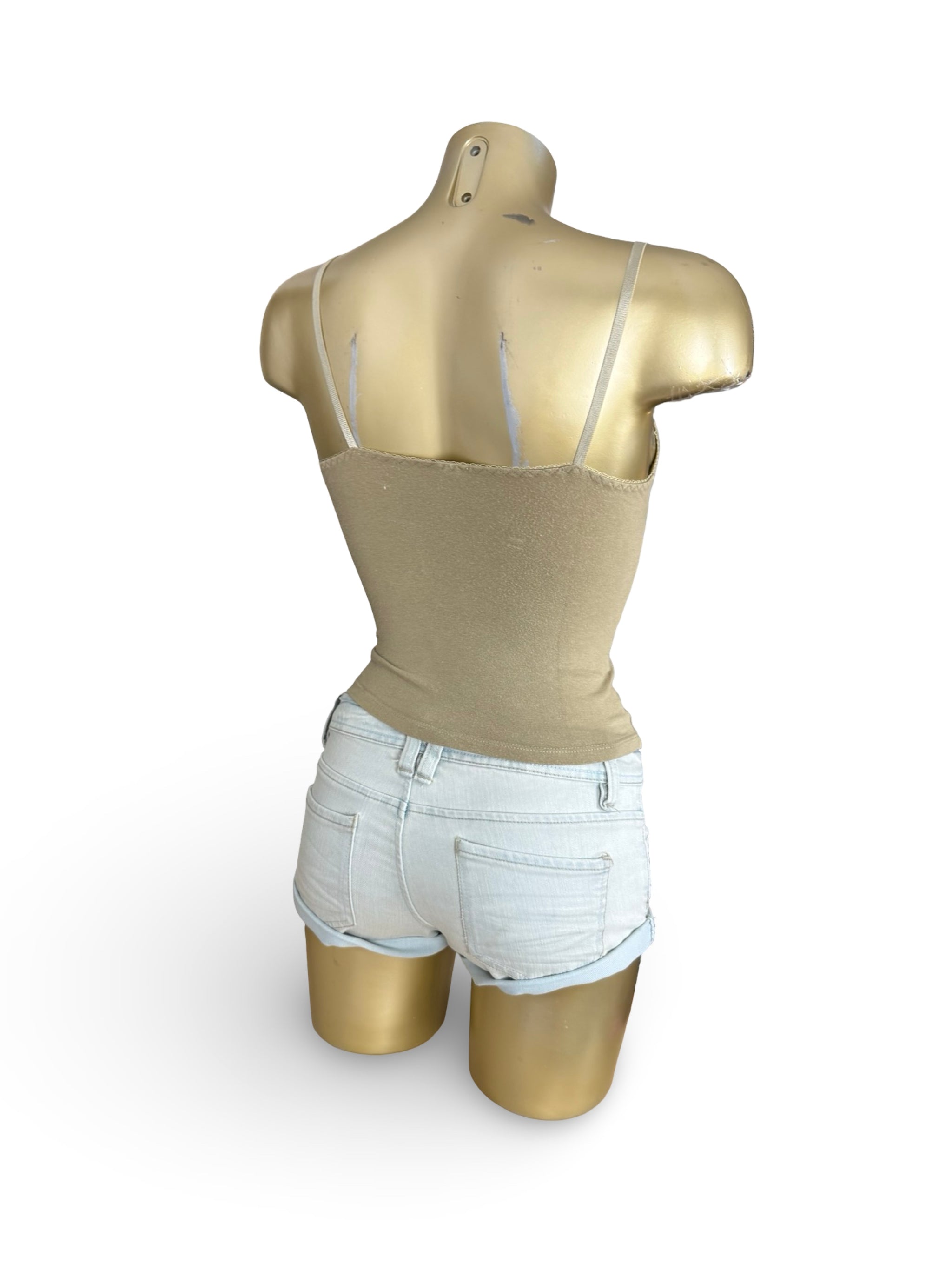 Khaki cotton cami top (XS)