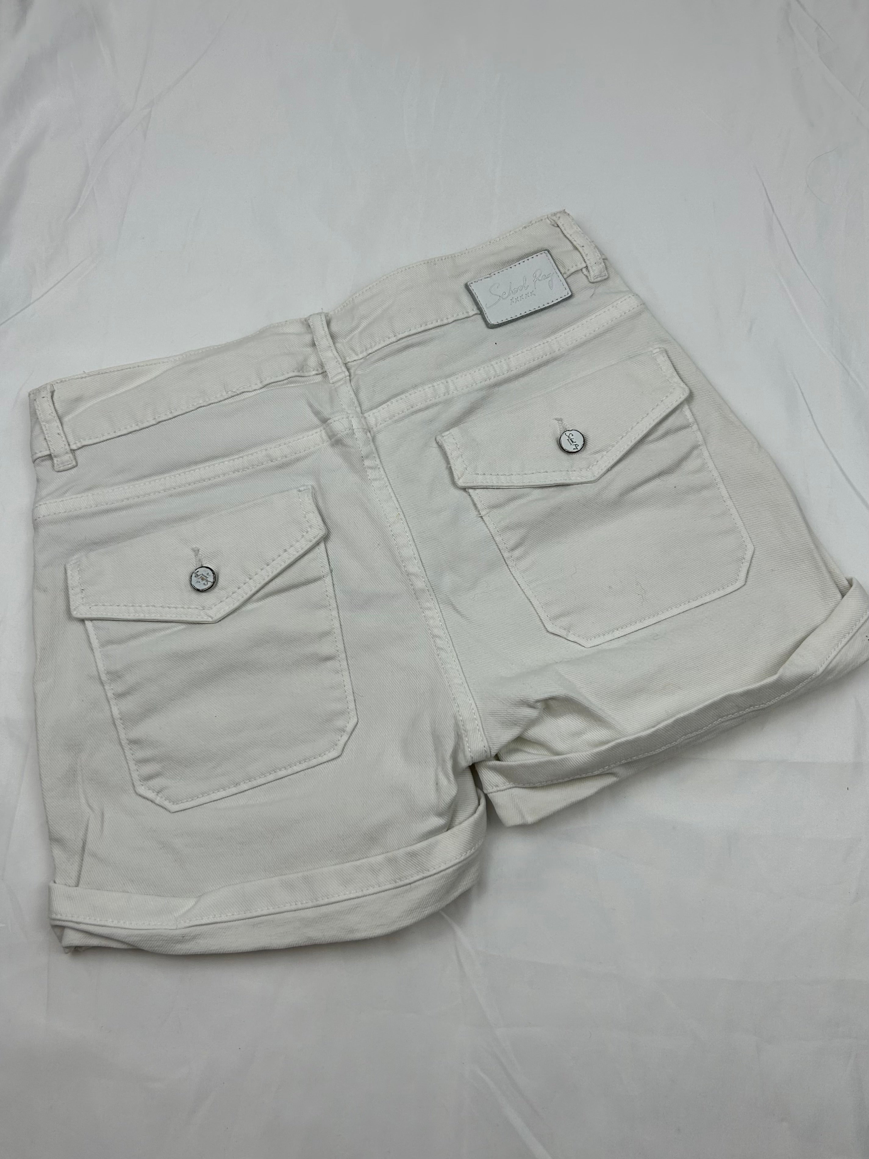 White denim low rise mini short (S)