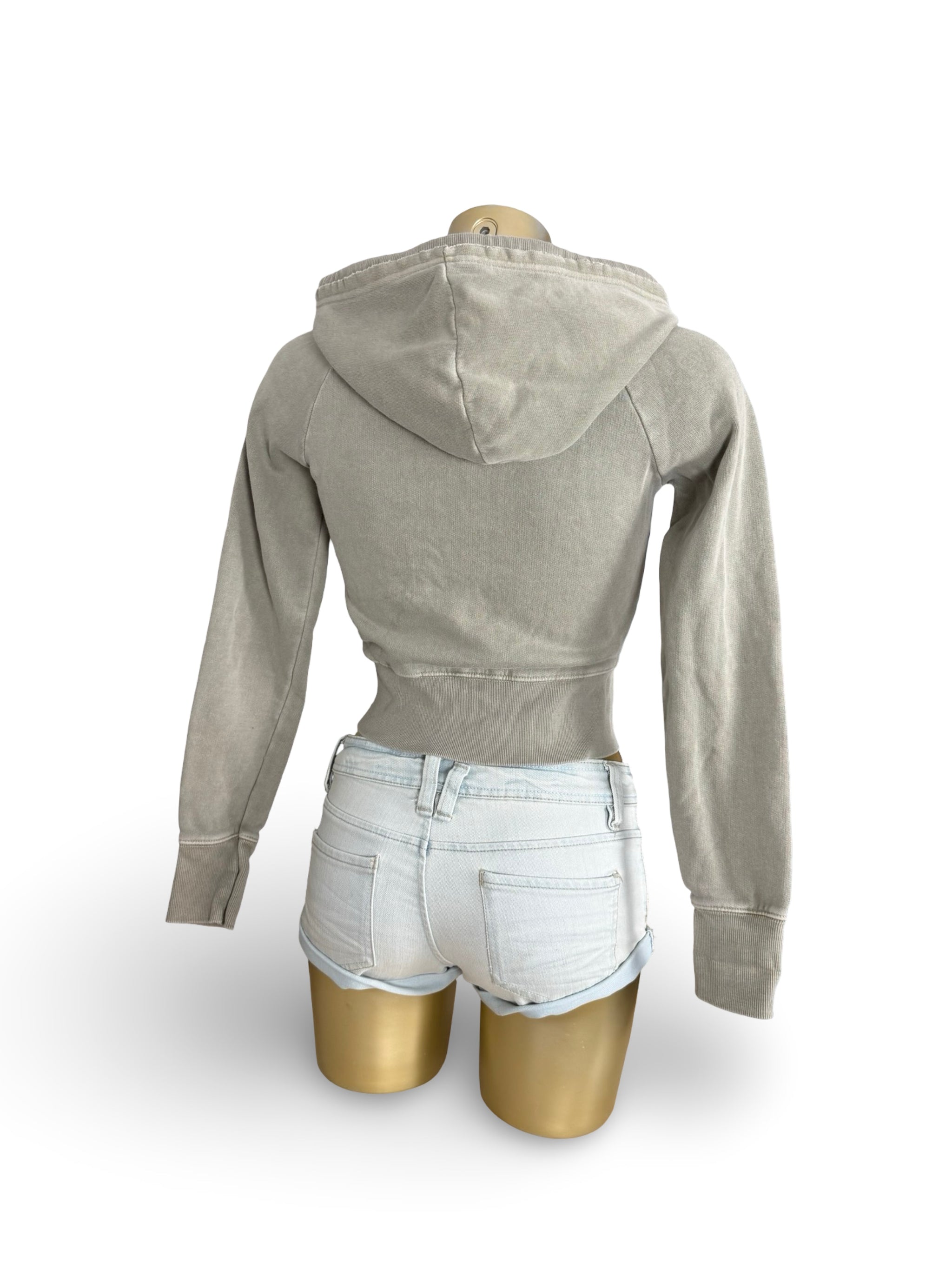 Khaki zip up hoodie (S)
