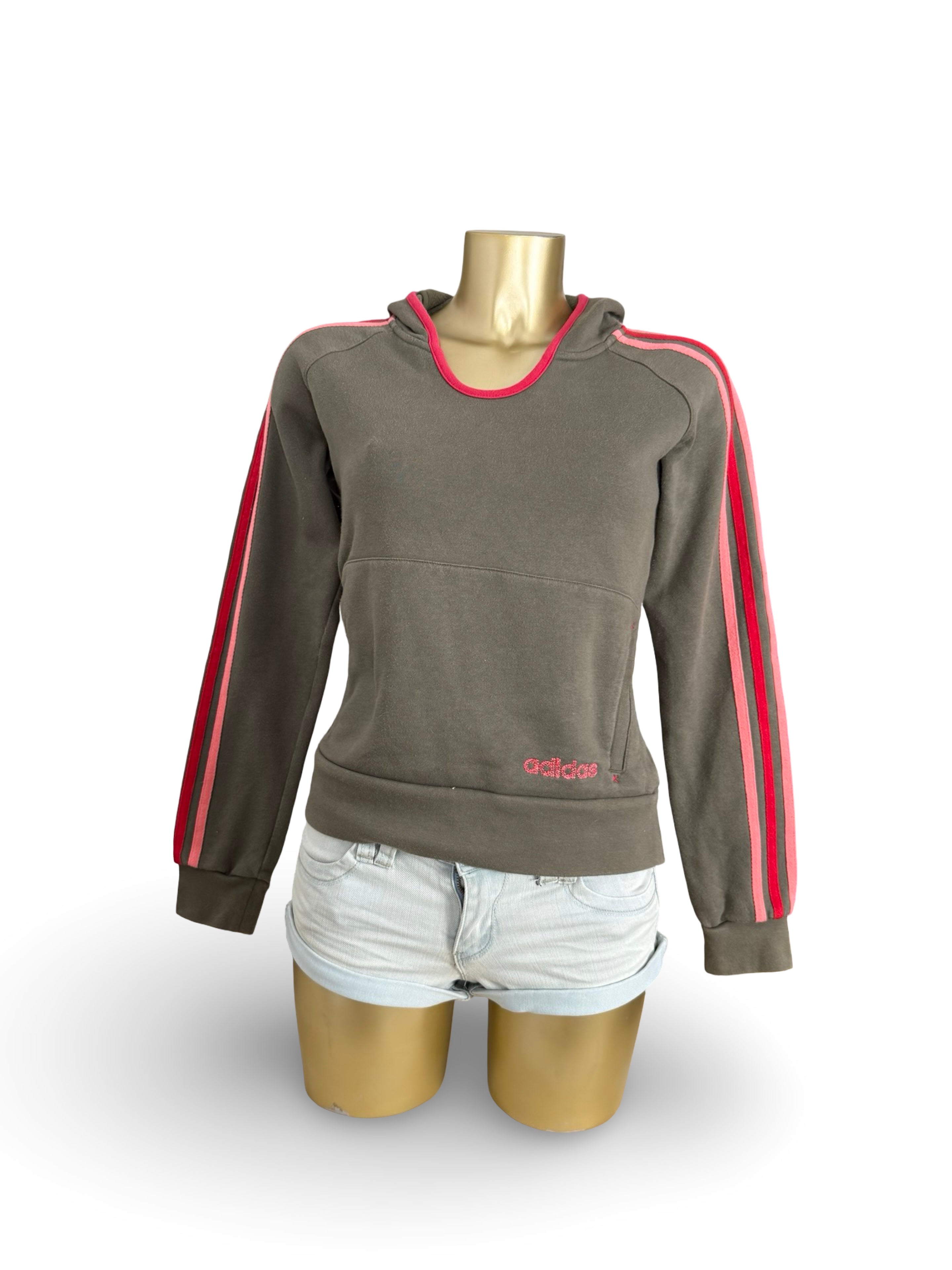 Khaki cotton hoodie (S)