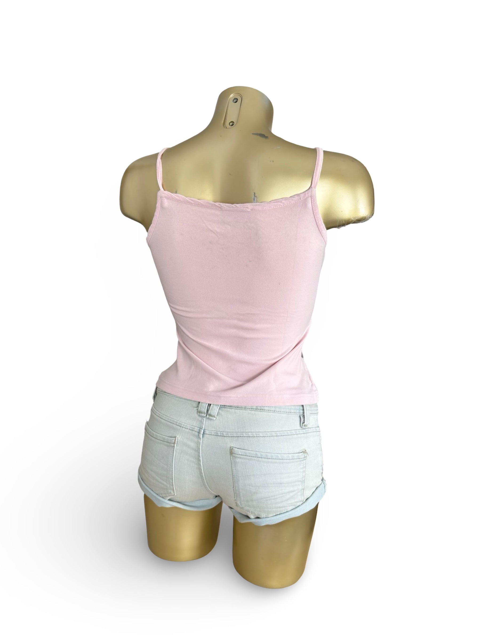 Baby pink graphic cami top (S)
