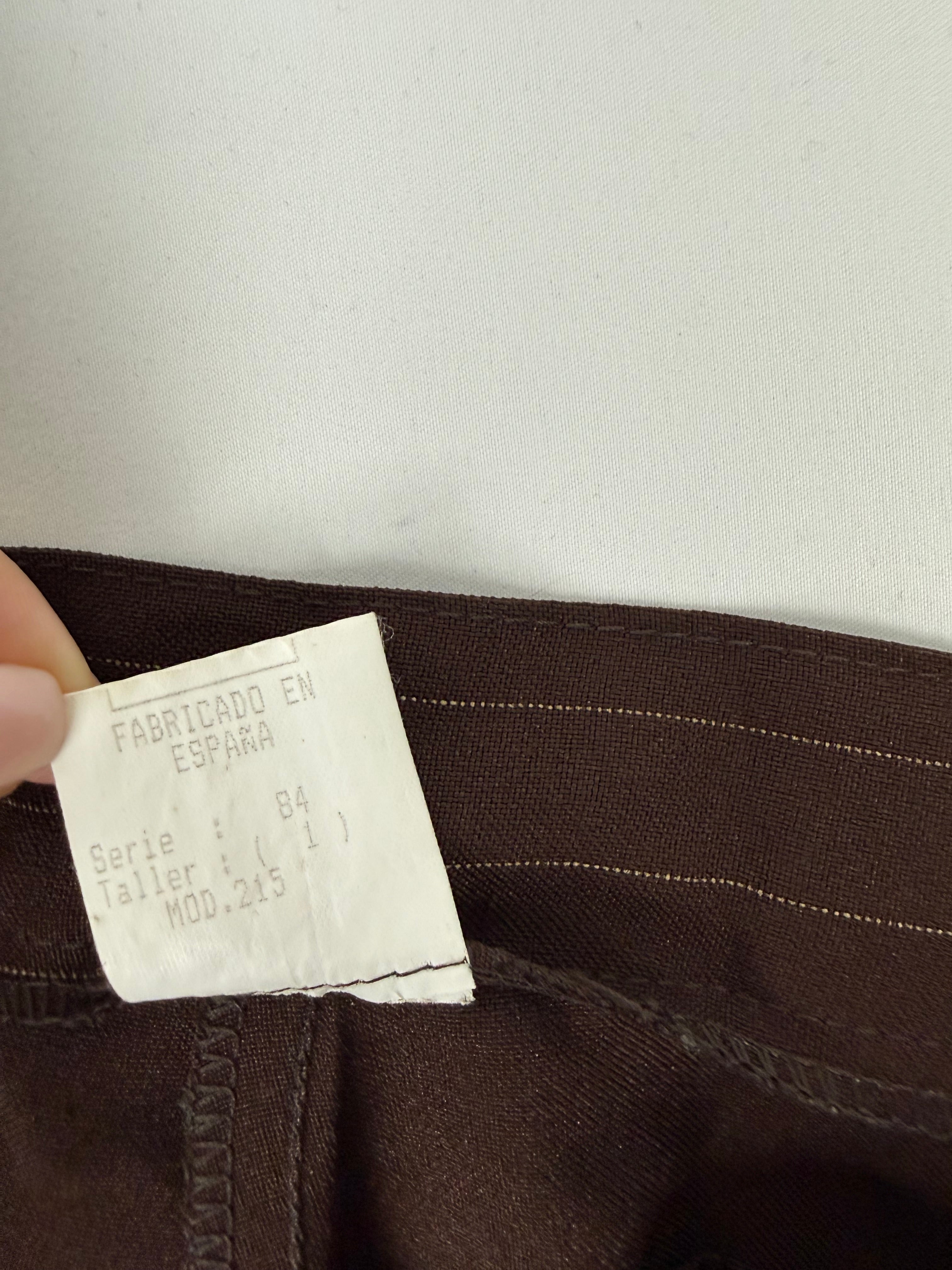 Brown striped office pants (S)