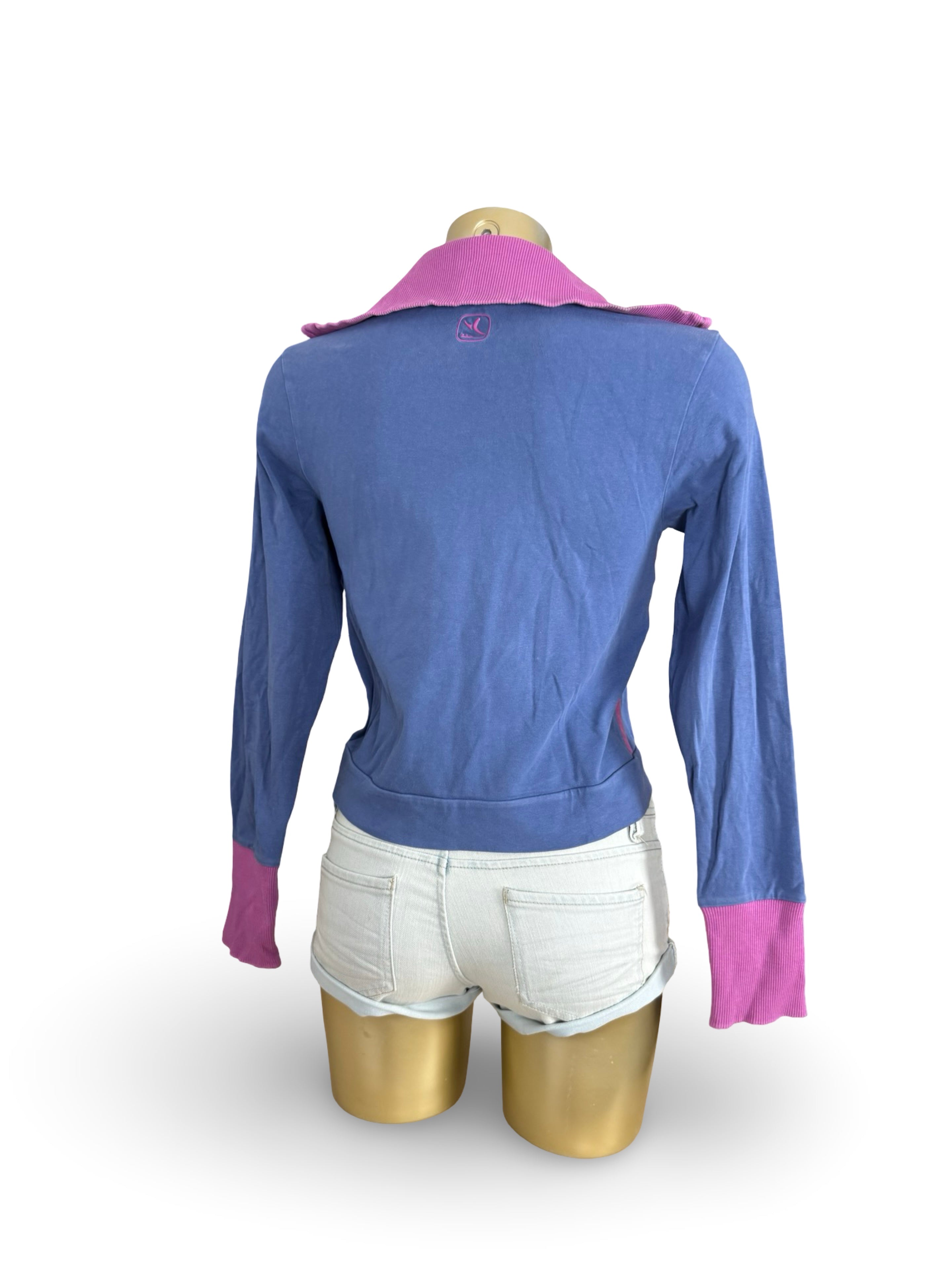 Purple graphic zip up sweatshirt (S)